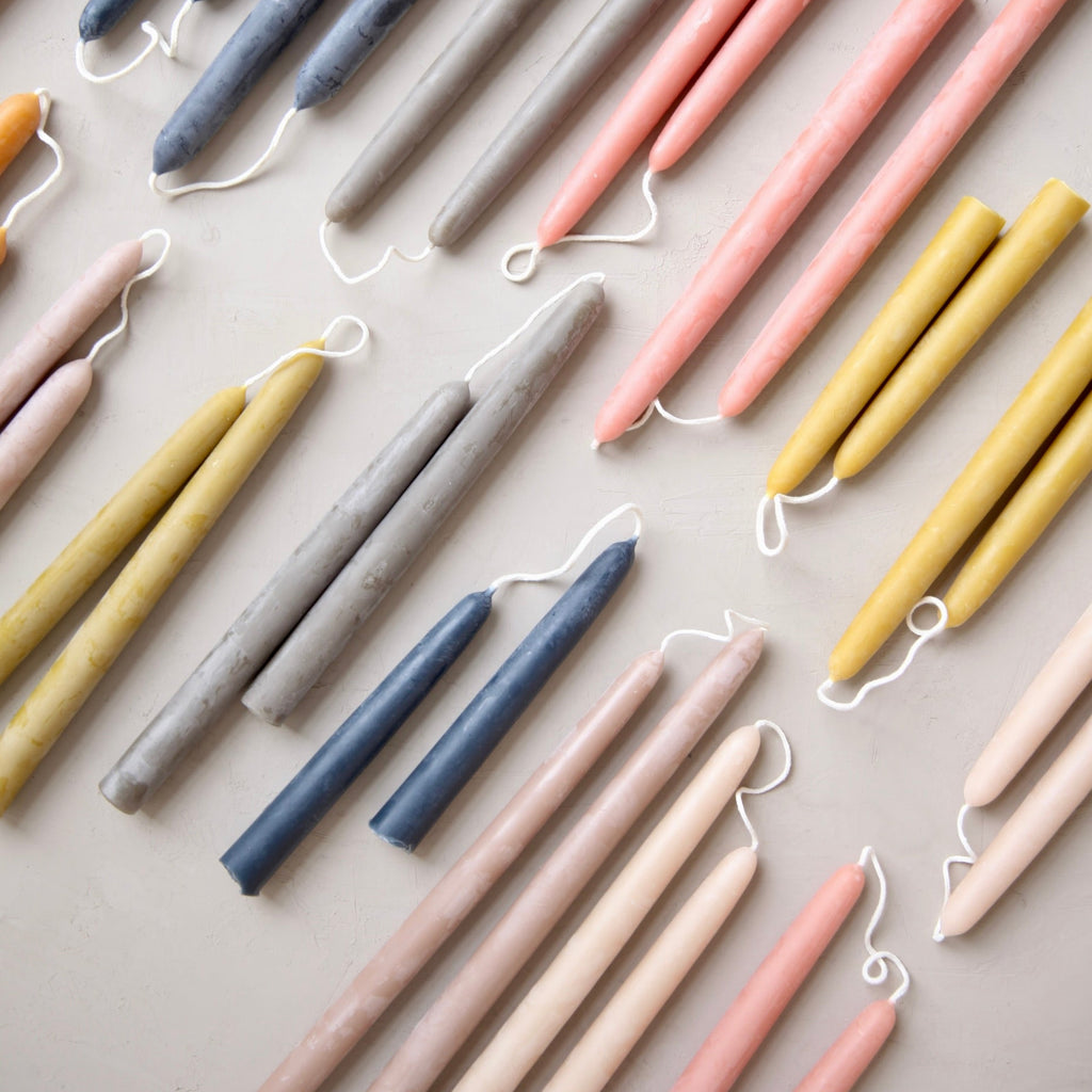 12 inch Beeswax Dipped Taper Candles handmade