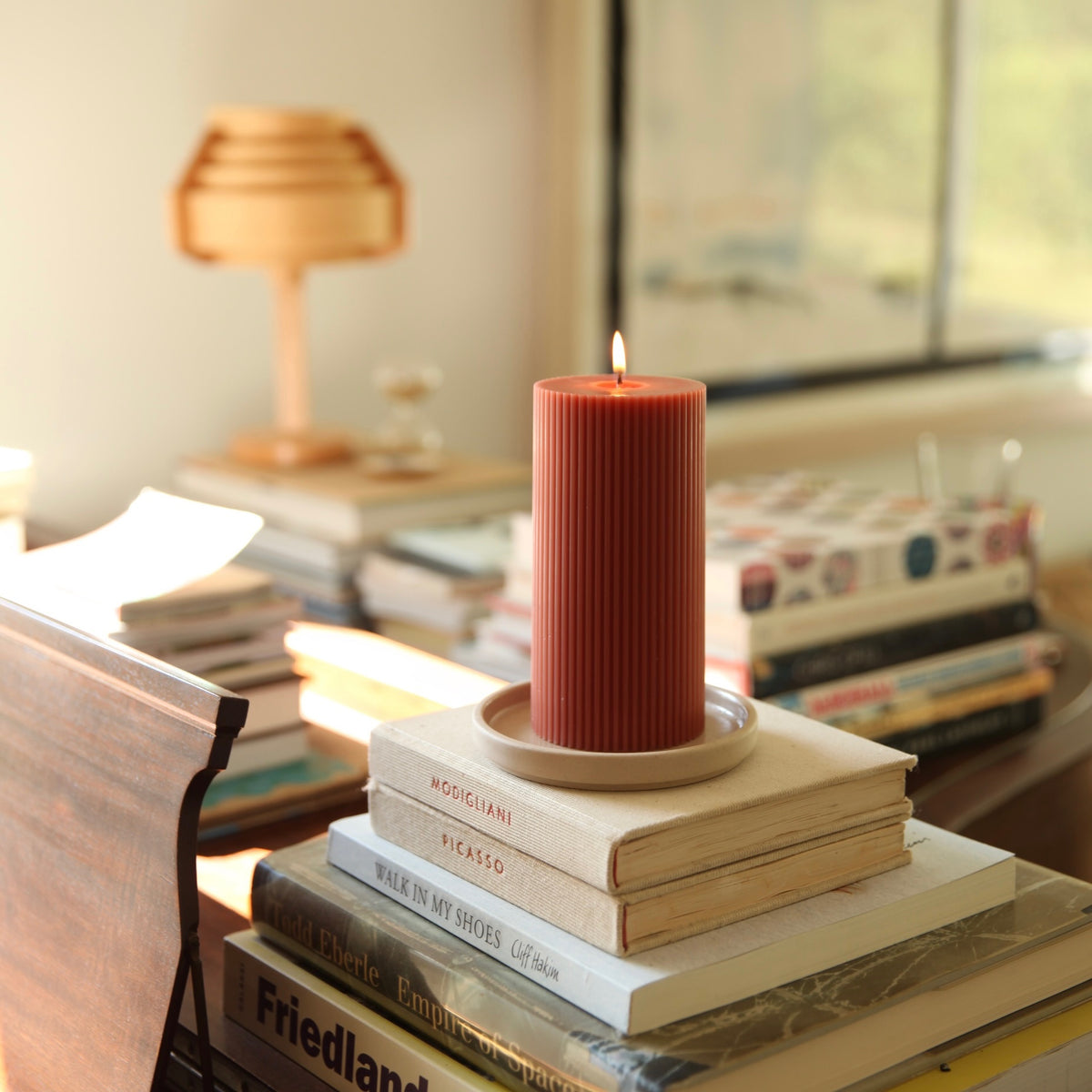 Fancy Ribbed Pillar Candles