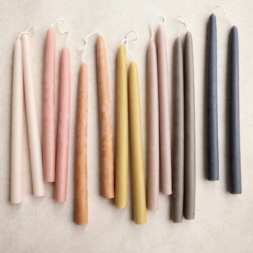 12" Beeswax Dipped Taper Candles