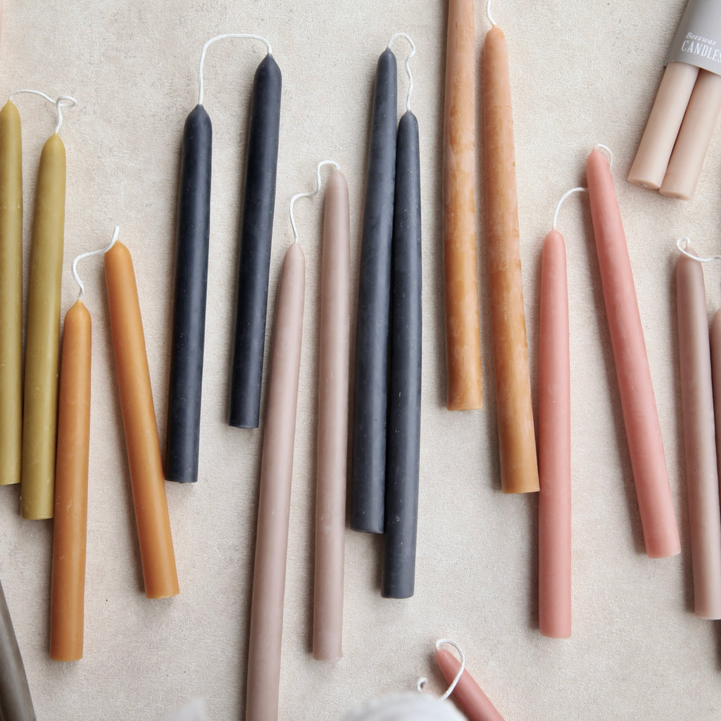 12" Beeswax Dipped Taper Candles