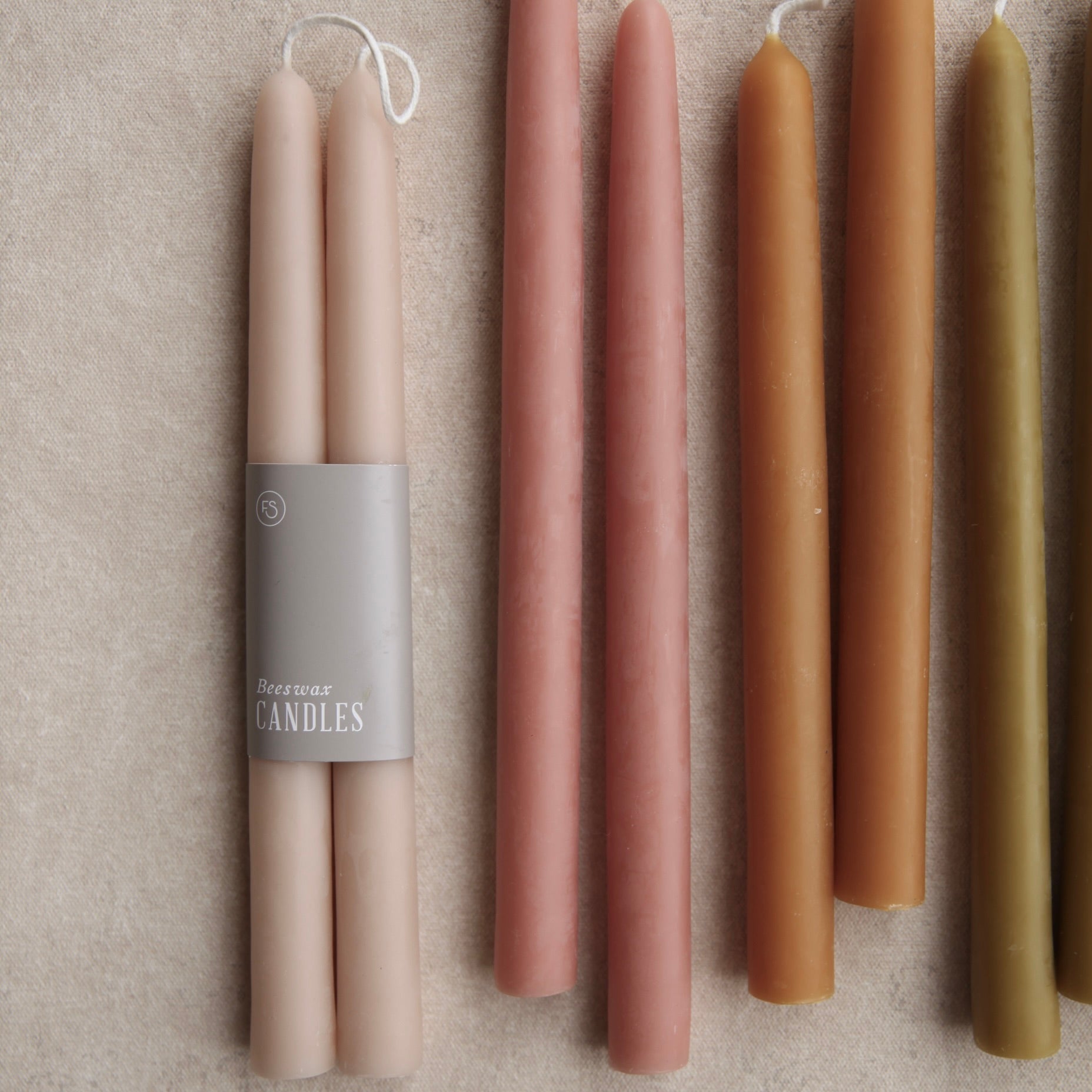 9" Beeswax Dipped Taper Candles 