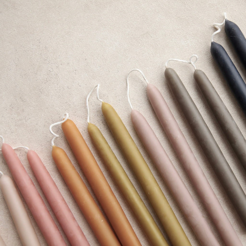 9" Beeswax Dipped Taper Candles 