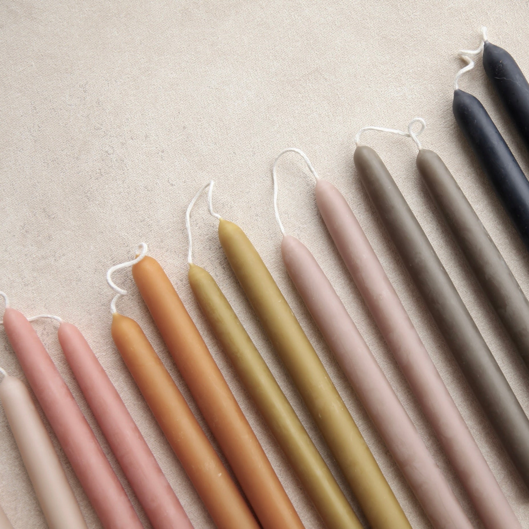 9" Beeswax Dipped Taper Candles 