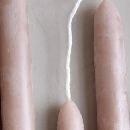 9 inch Beeswax Dipped Taper Candles handmade