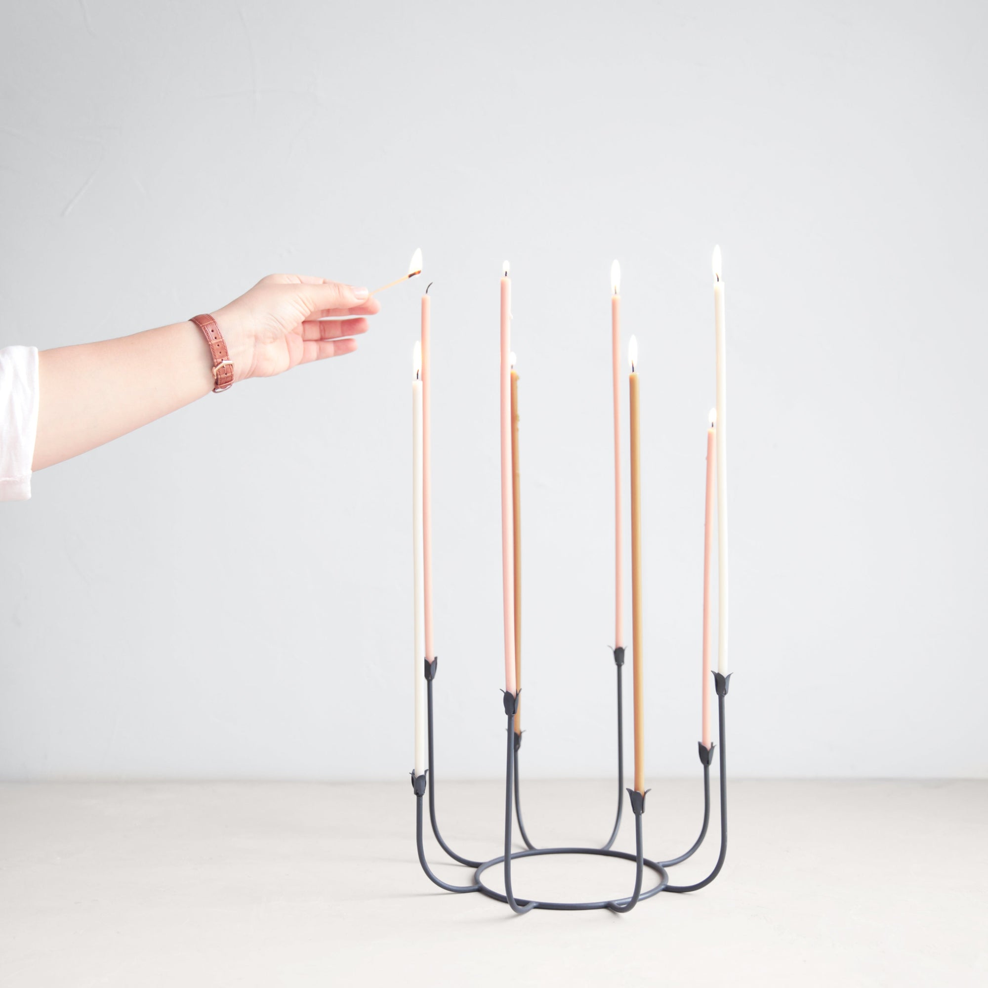 Beacon Wrought Iron Candelabra The Floral Society_Black