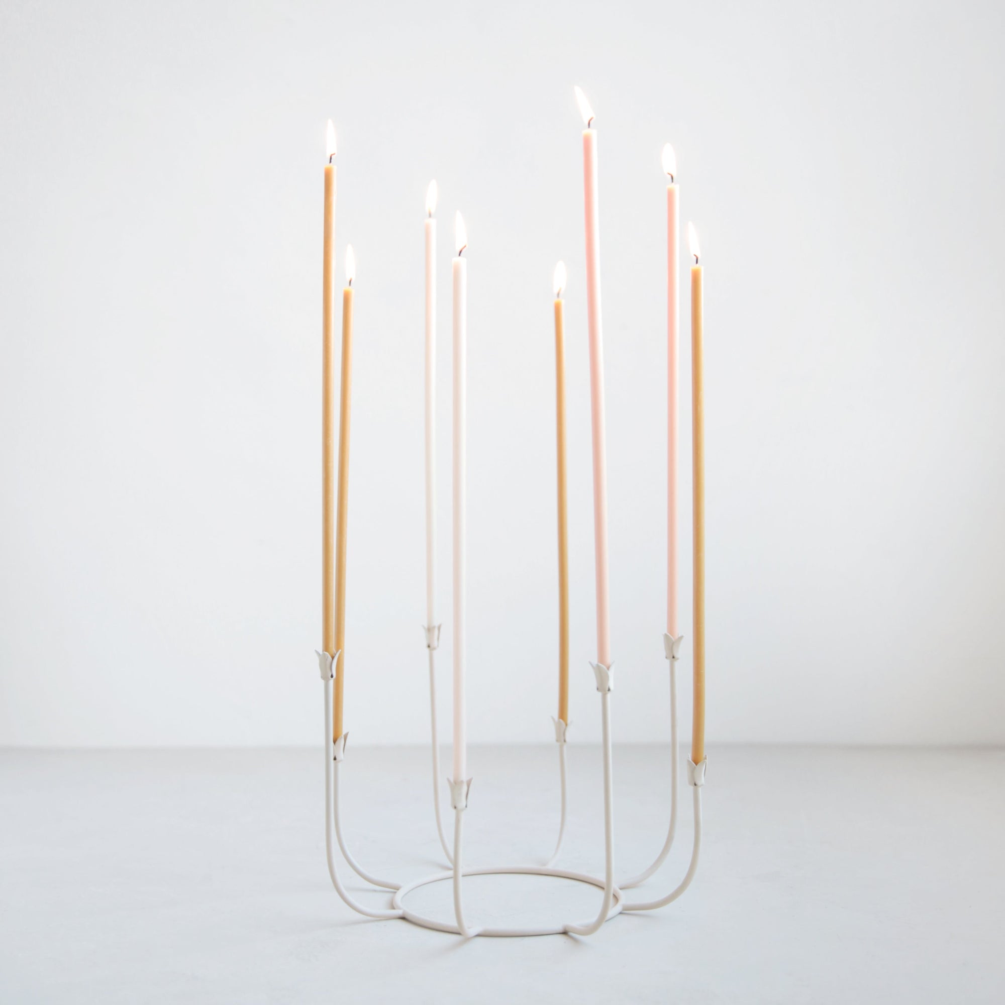 Beacon Wrought Iron Candelabra The Floral Society_Parchment