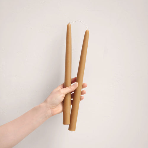 12" Handmade Beeswax Taper Candles