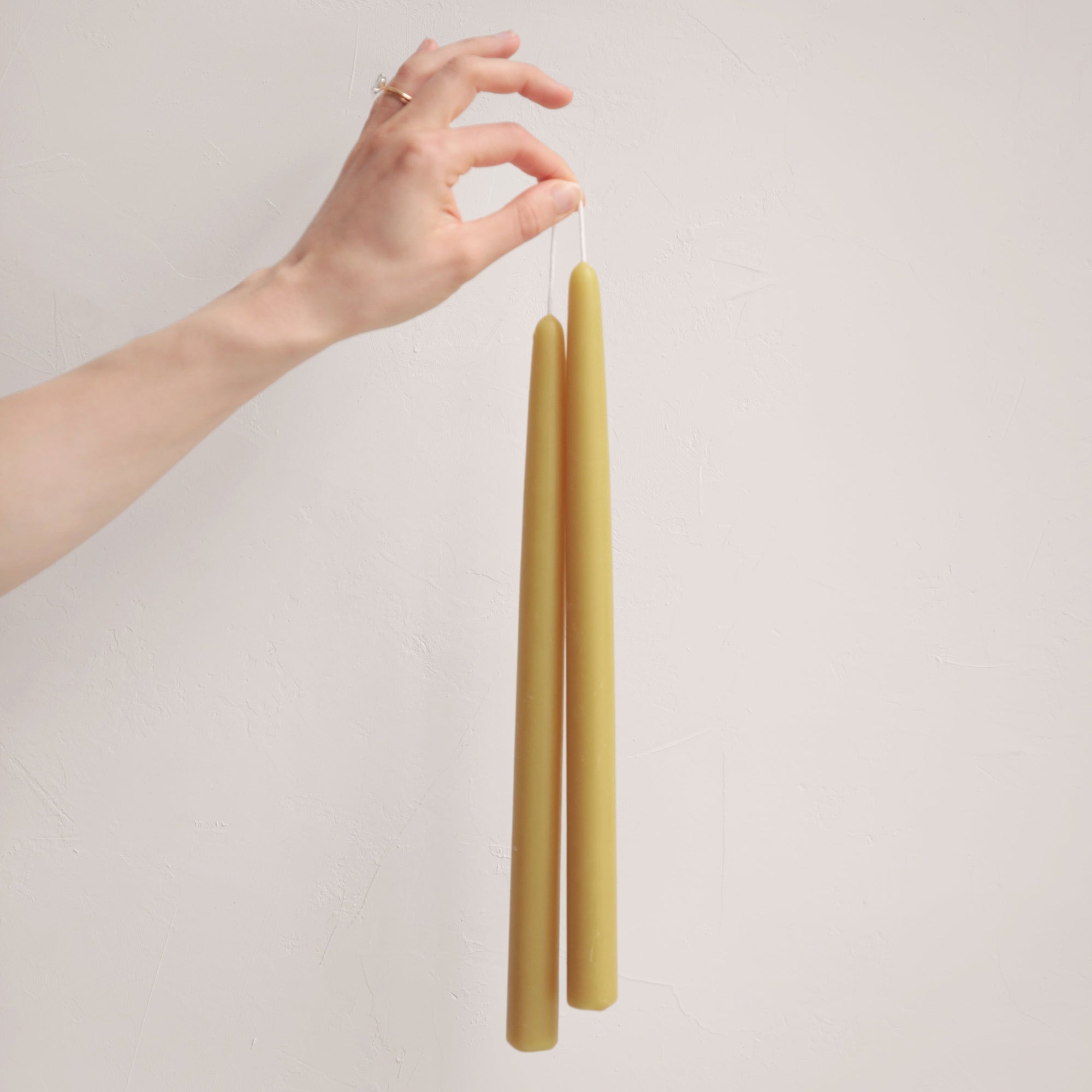 12" Handmade Beeswax Taper Candles