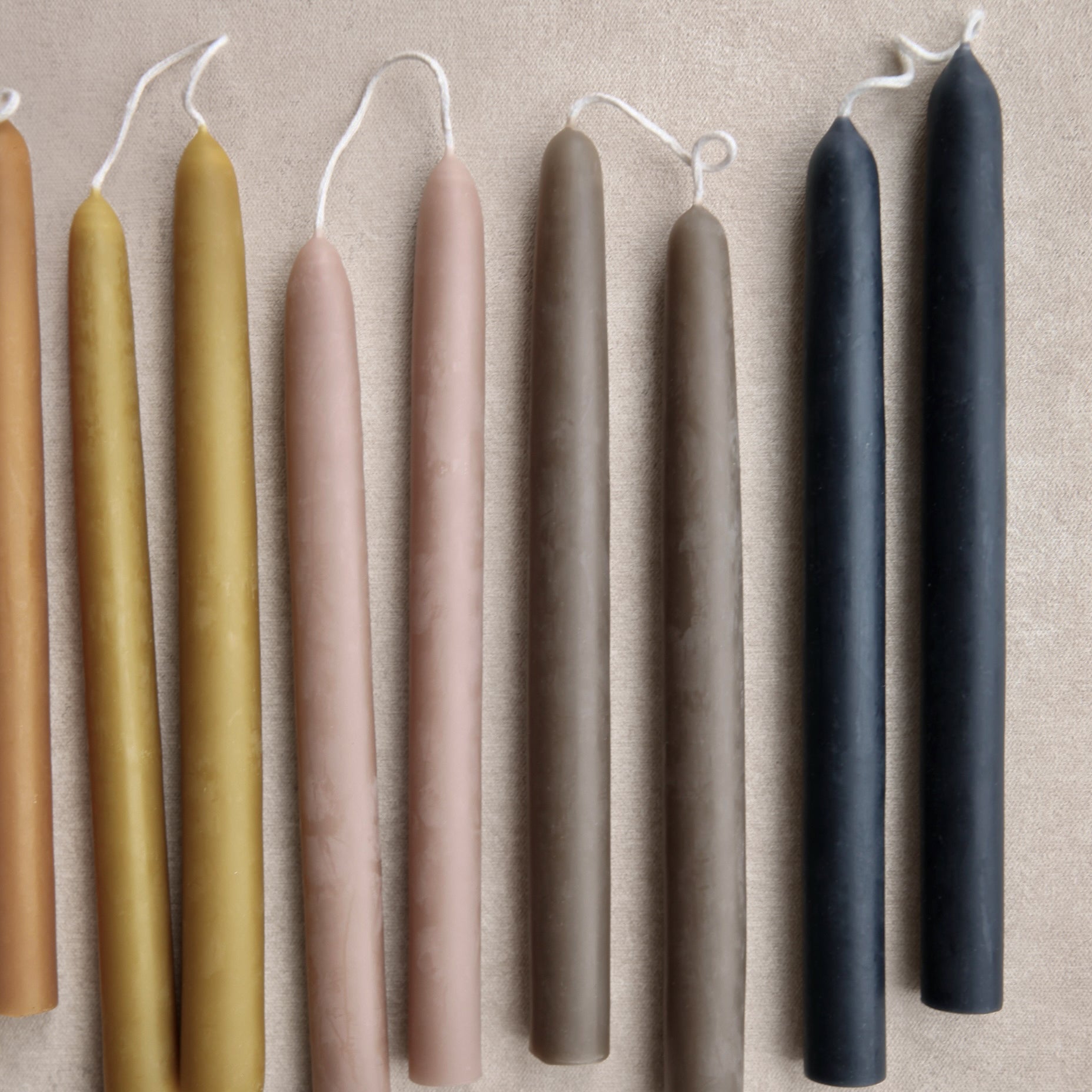 9" Beeswax Dipped Taper Candles