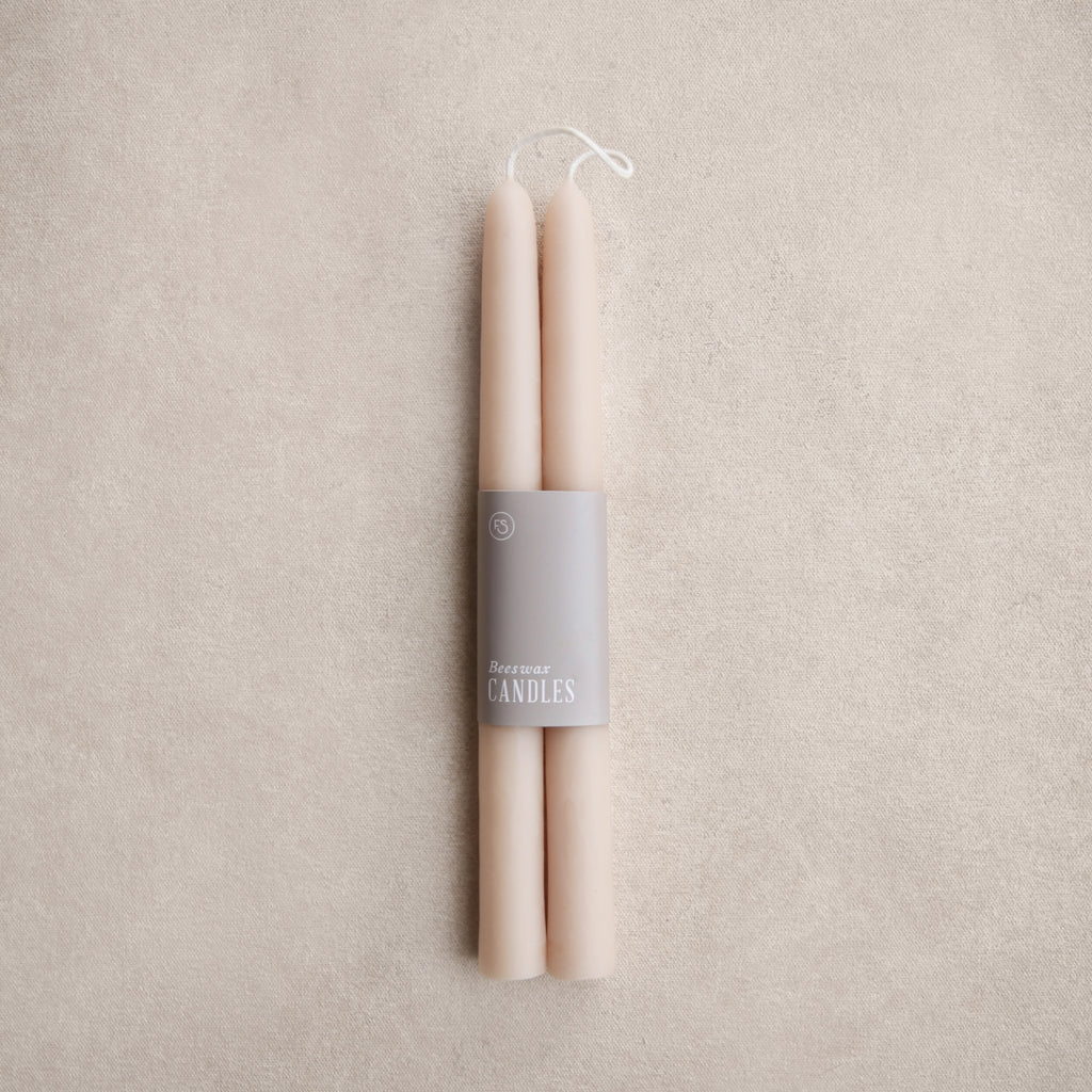 9" Beeswax Dipped Taper Candles