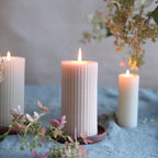 Beeswax Fluted Pillar Candles
