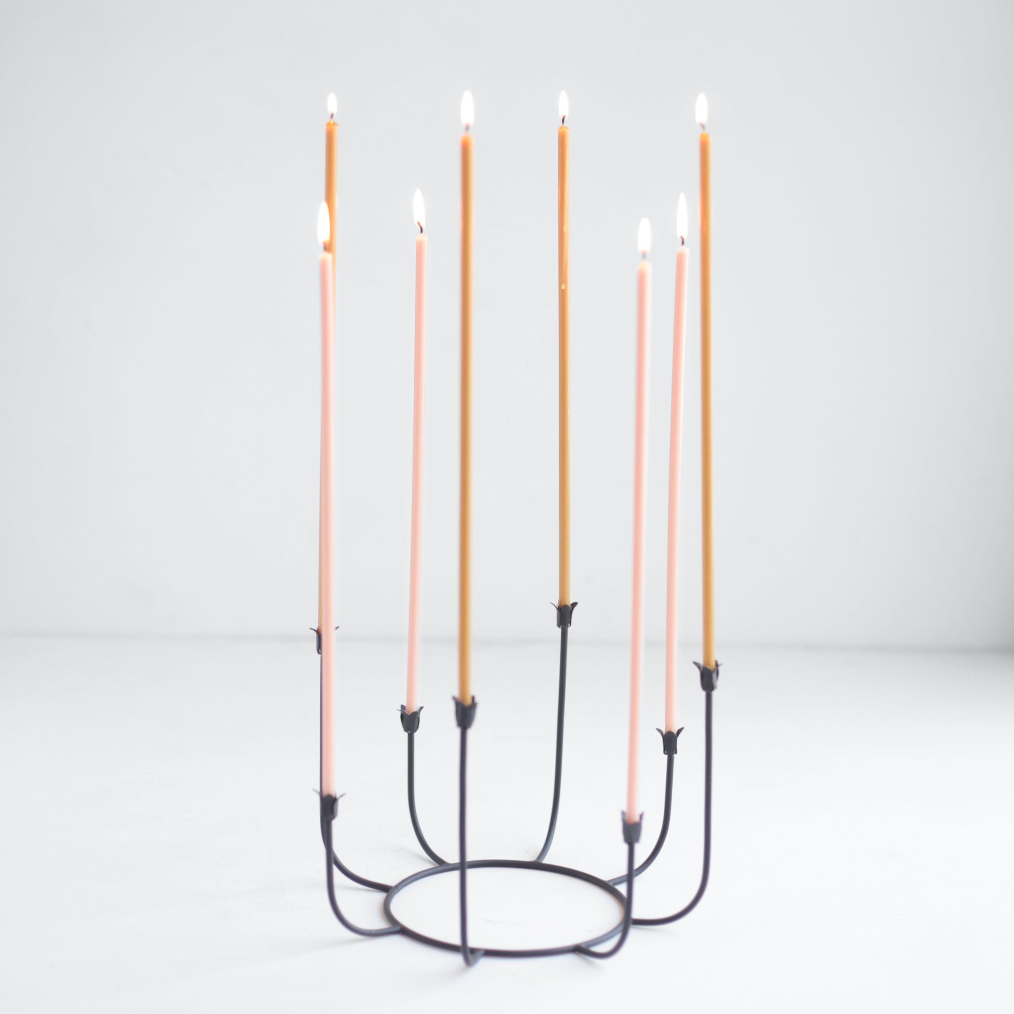 Beeswax Long Stem Candles_The Floral Society Candelabra