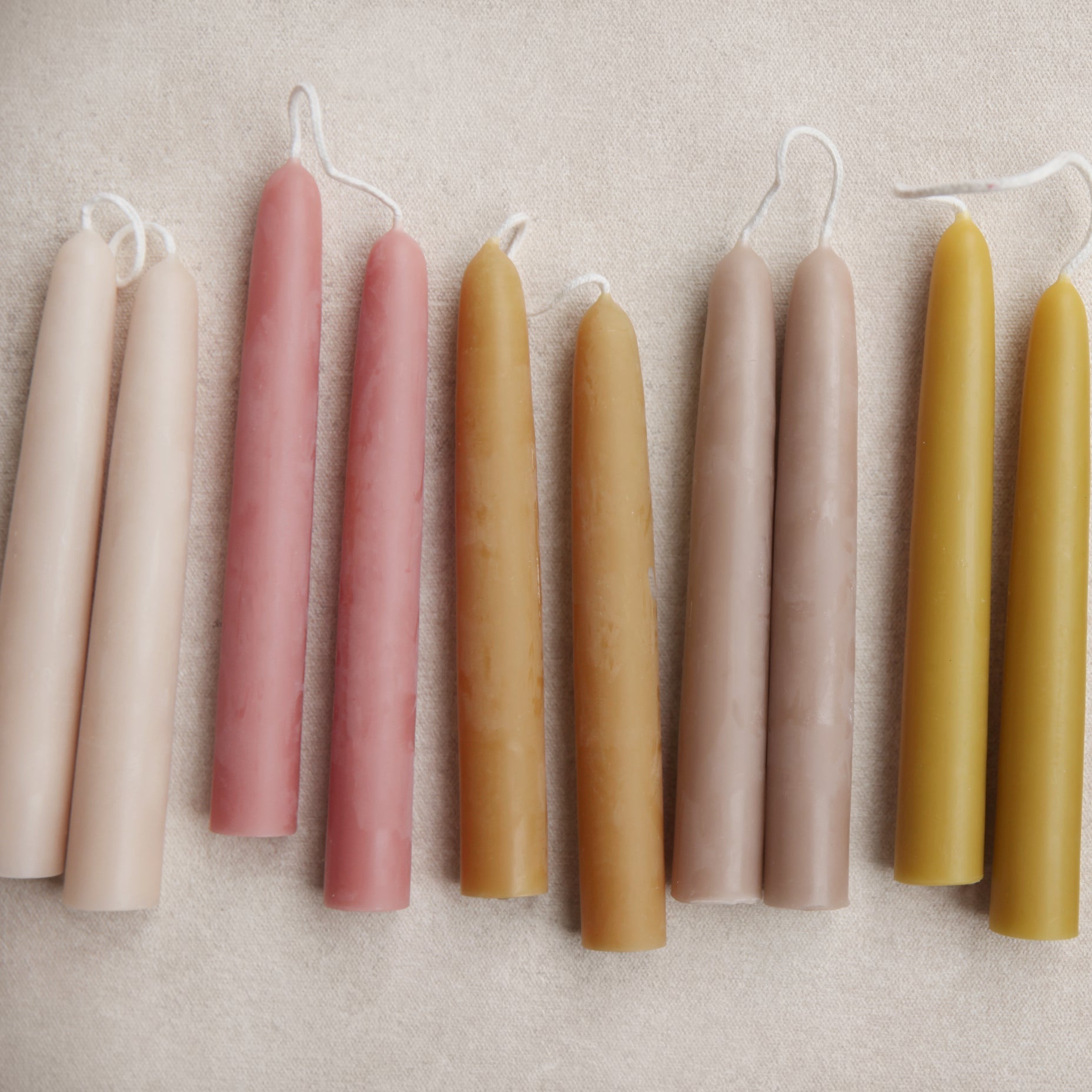 Beeswax Taper Candles 6in _Nature Inspired Colors_Wholesale