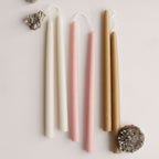 12" Handmade Beeswax Taper Candles