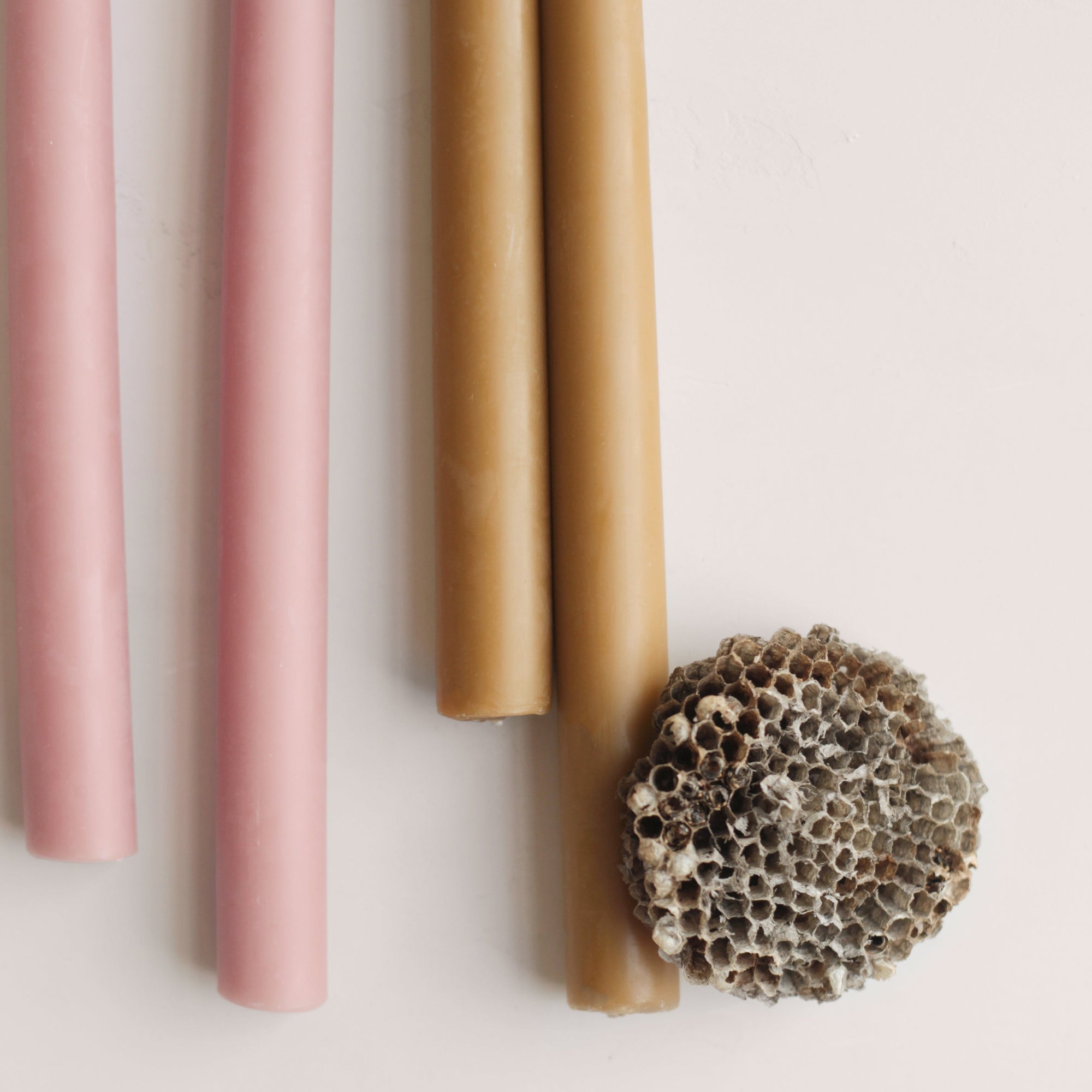 12" Handmade Beeswax Taper Candles