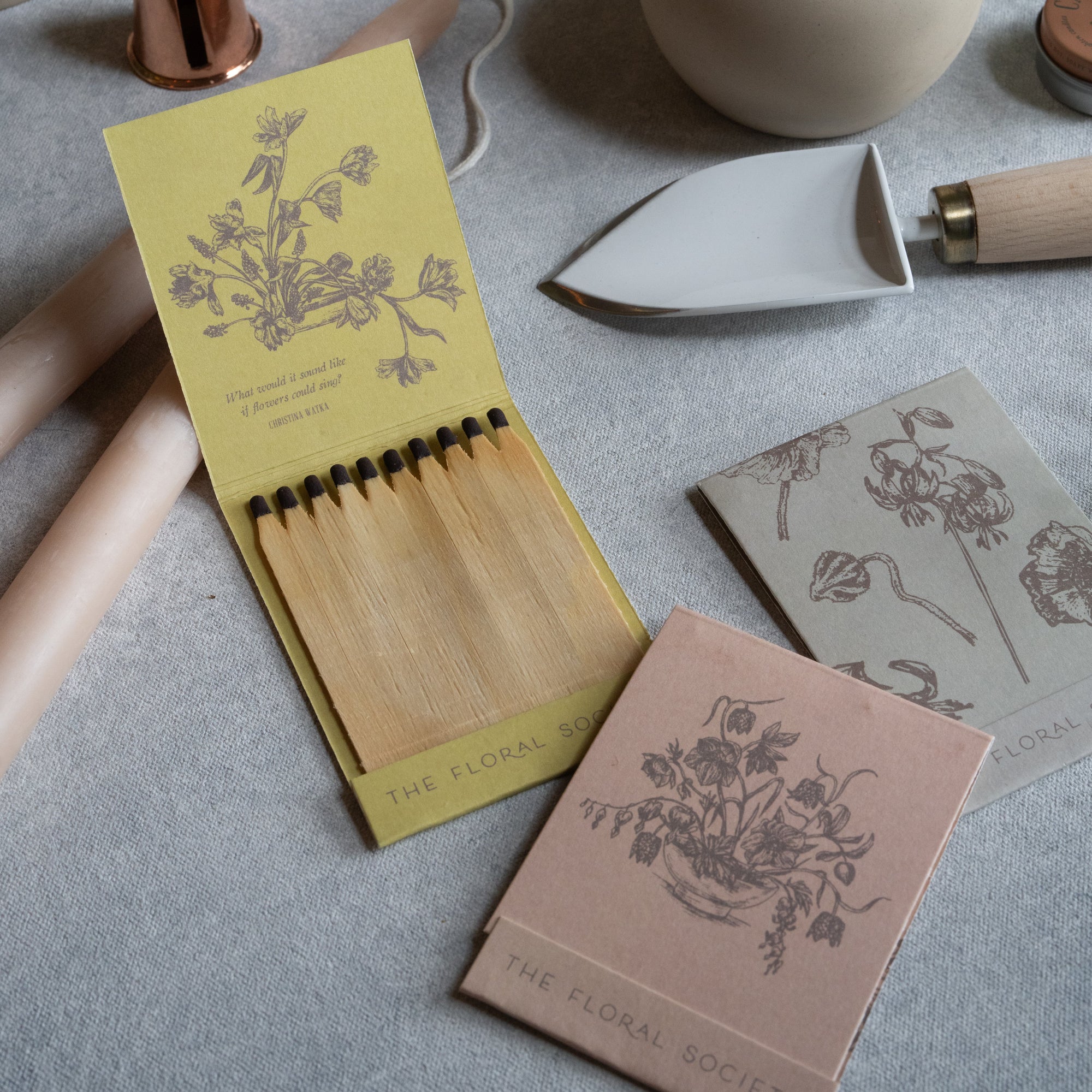 Botanic Matchbooks with Quotes Citrine_Dune_Heron