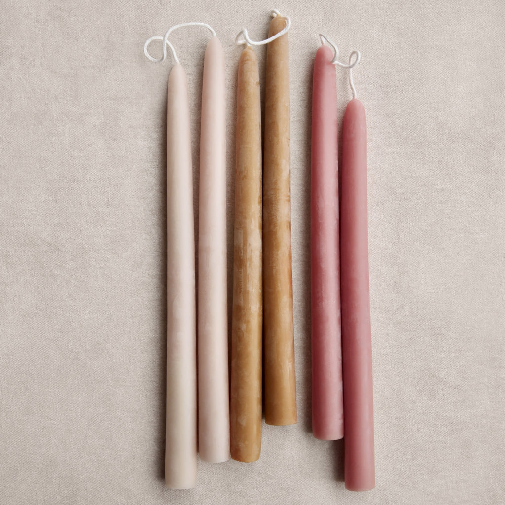 12" Beeswax Dipped Taper Candles