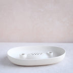 Ceramic Flower Frog Bowl & Taper Holder Spring