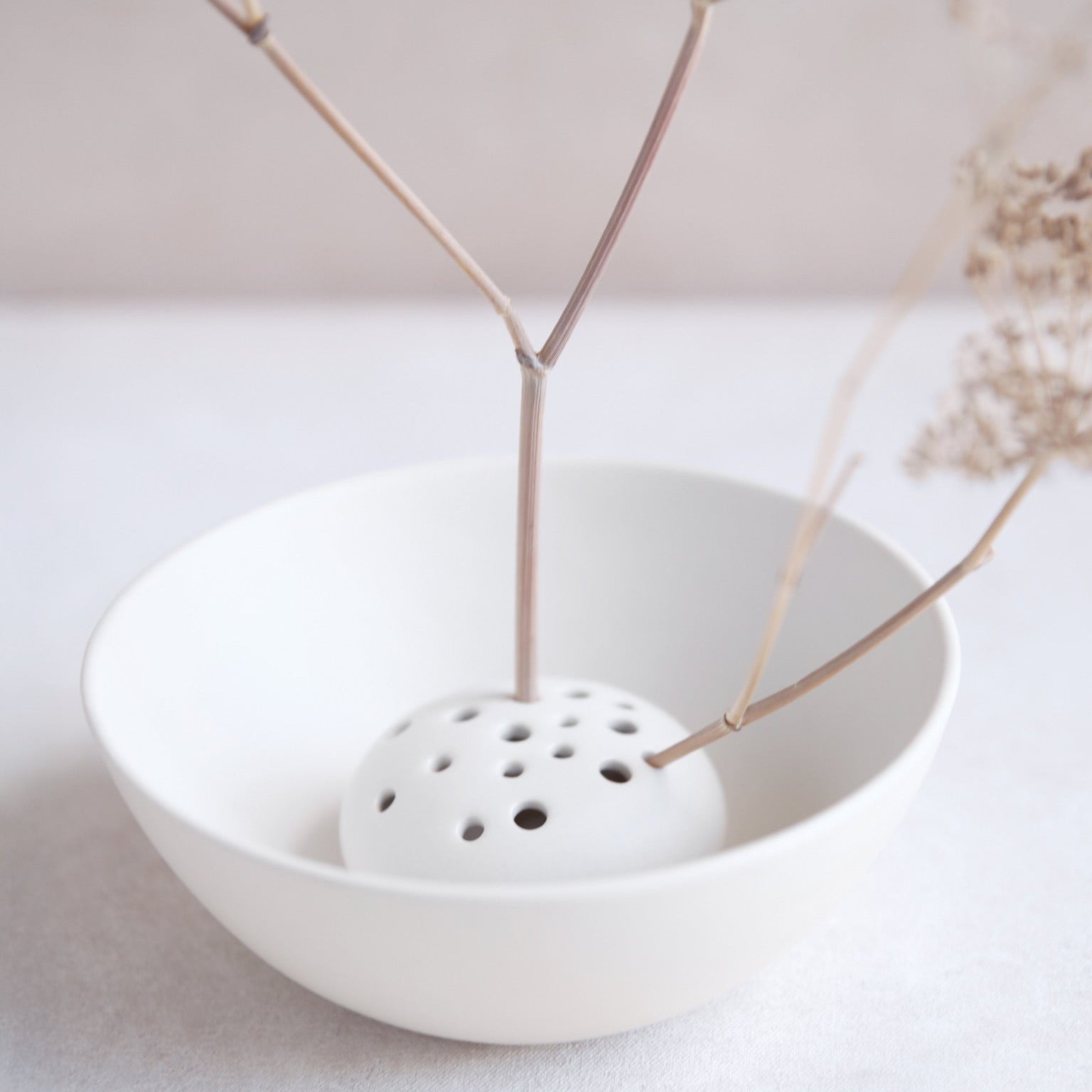 Ceramic Flower Frog Bowl Vase Small 