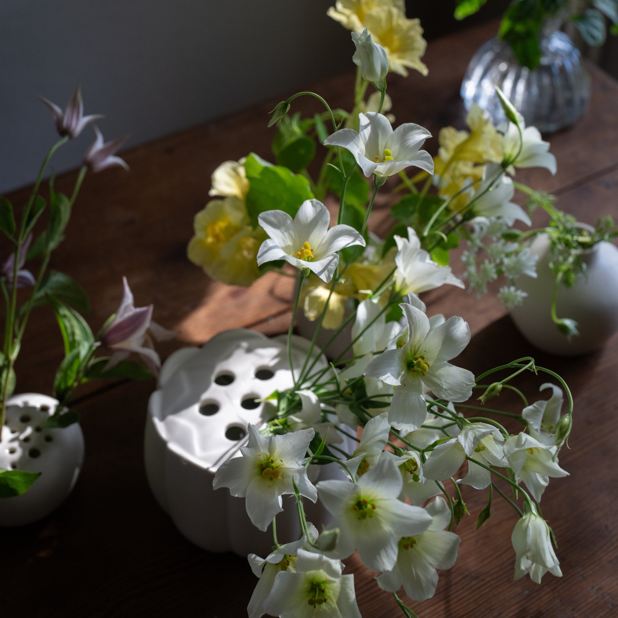 Ceramic Flower Frog Bud Vase