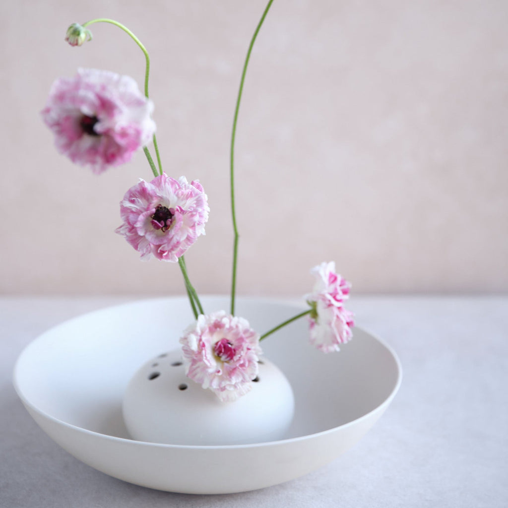 Ceramic Flower Frog Vase Bowl