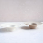 Ceramic Ikebana Vase Small White and Sand