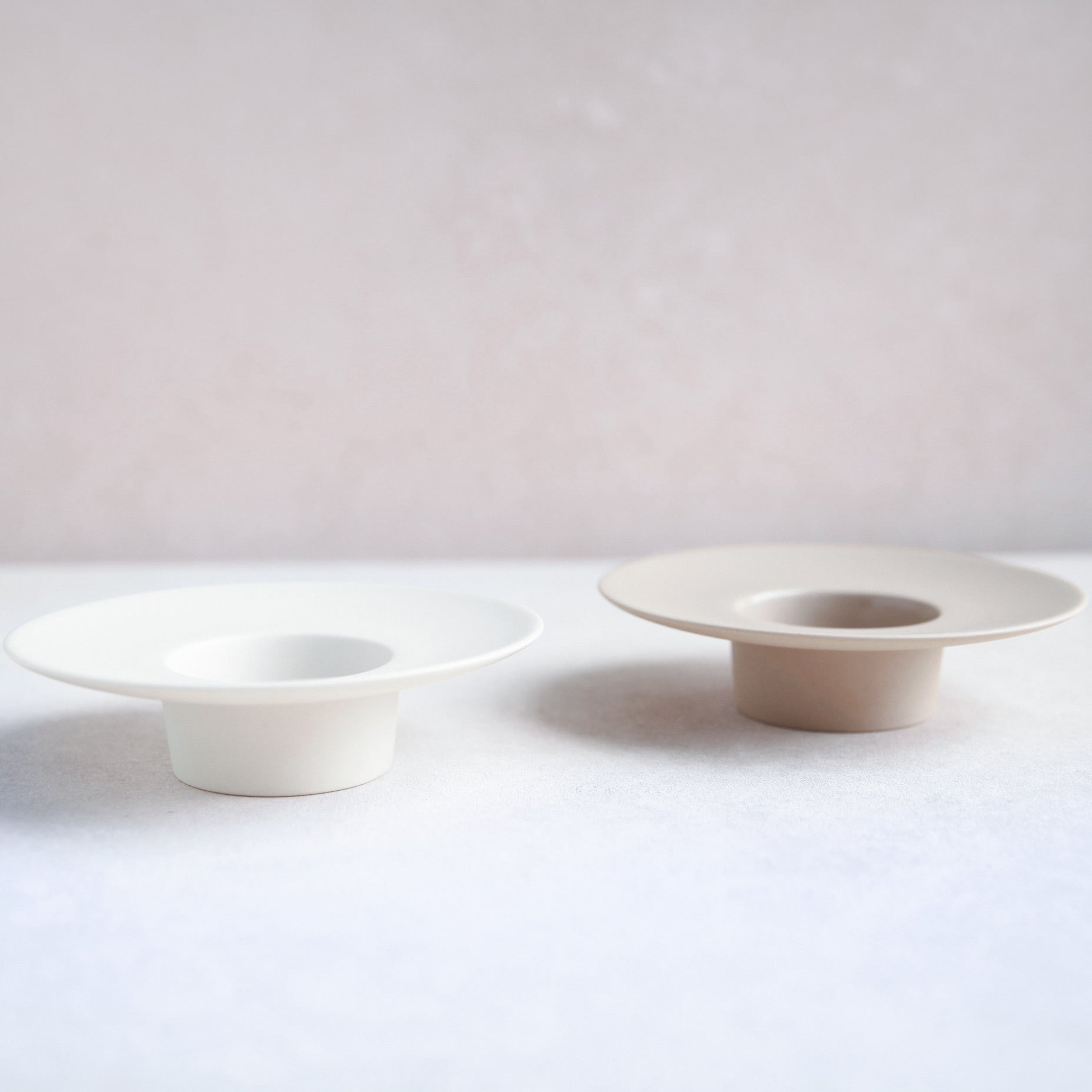 Ceramic Ikebana Vase Small White and Sand