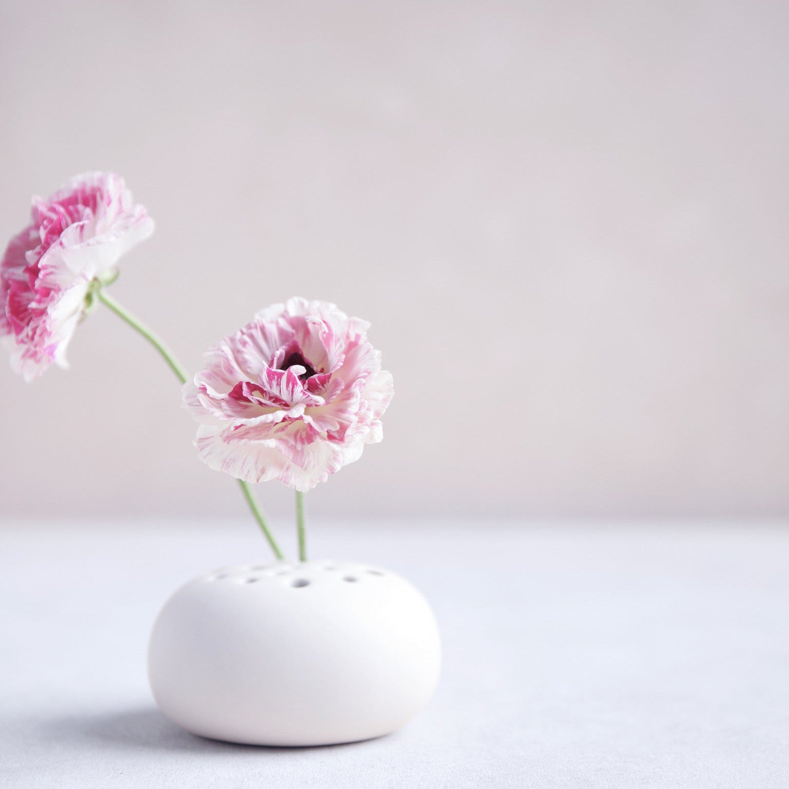 Ceramic Round Flower Frog Vase