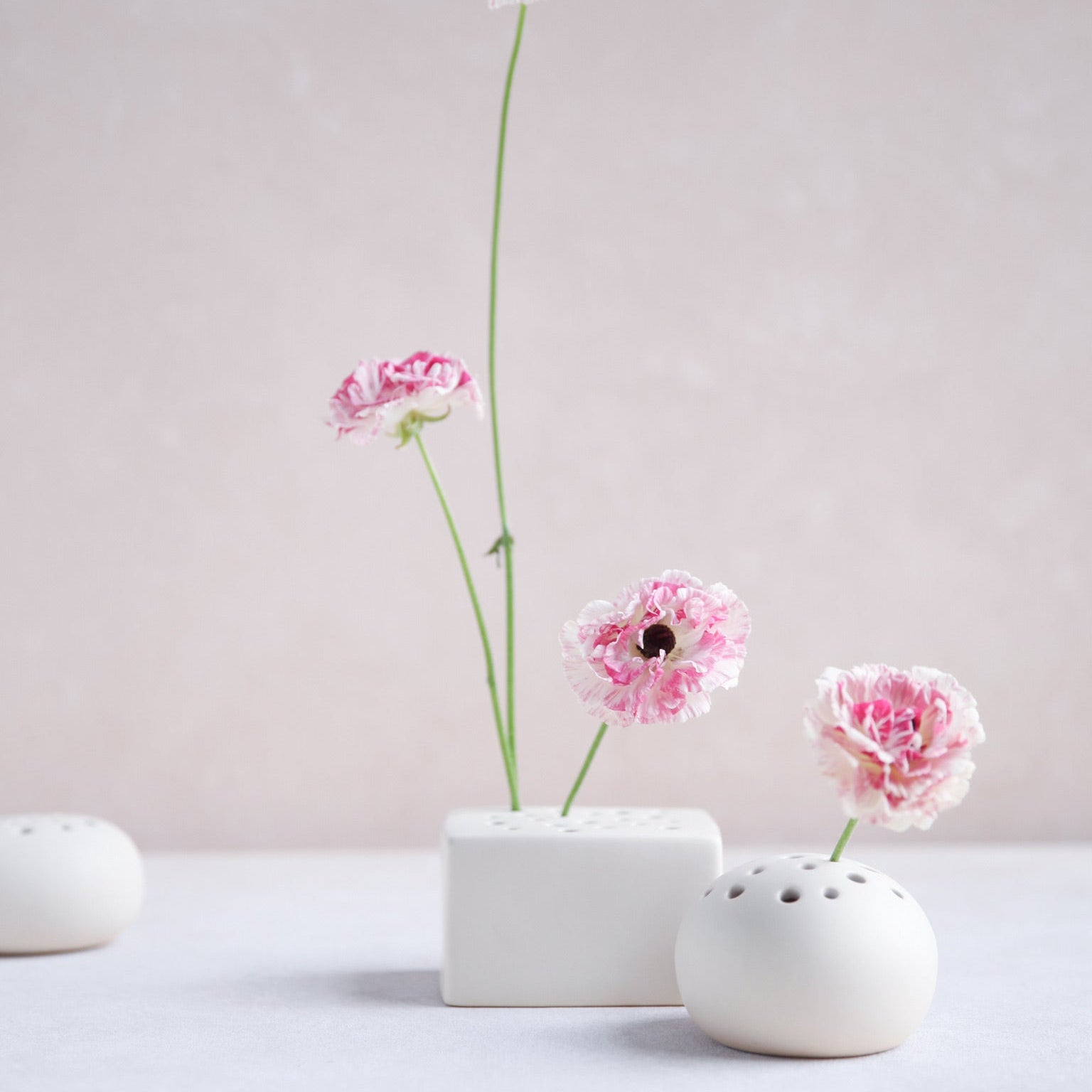 Ceramic Round Flower Frog Vase