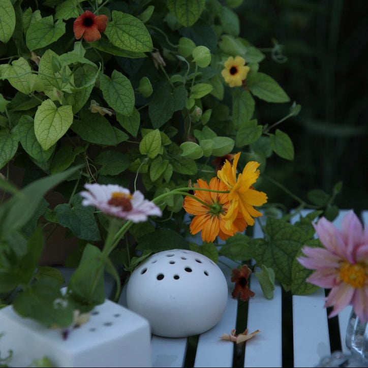 Ceramic Round Flower Frog Vase