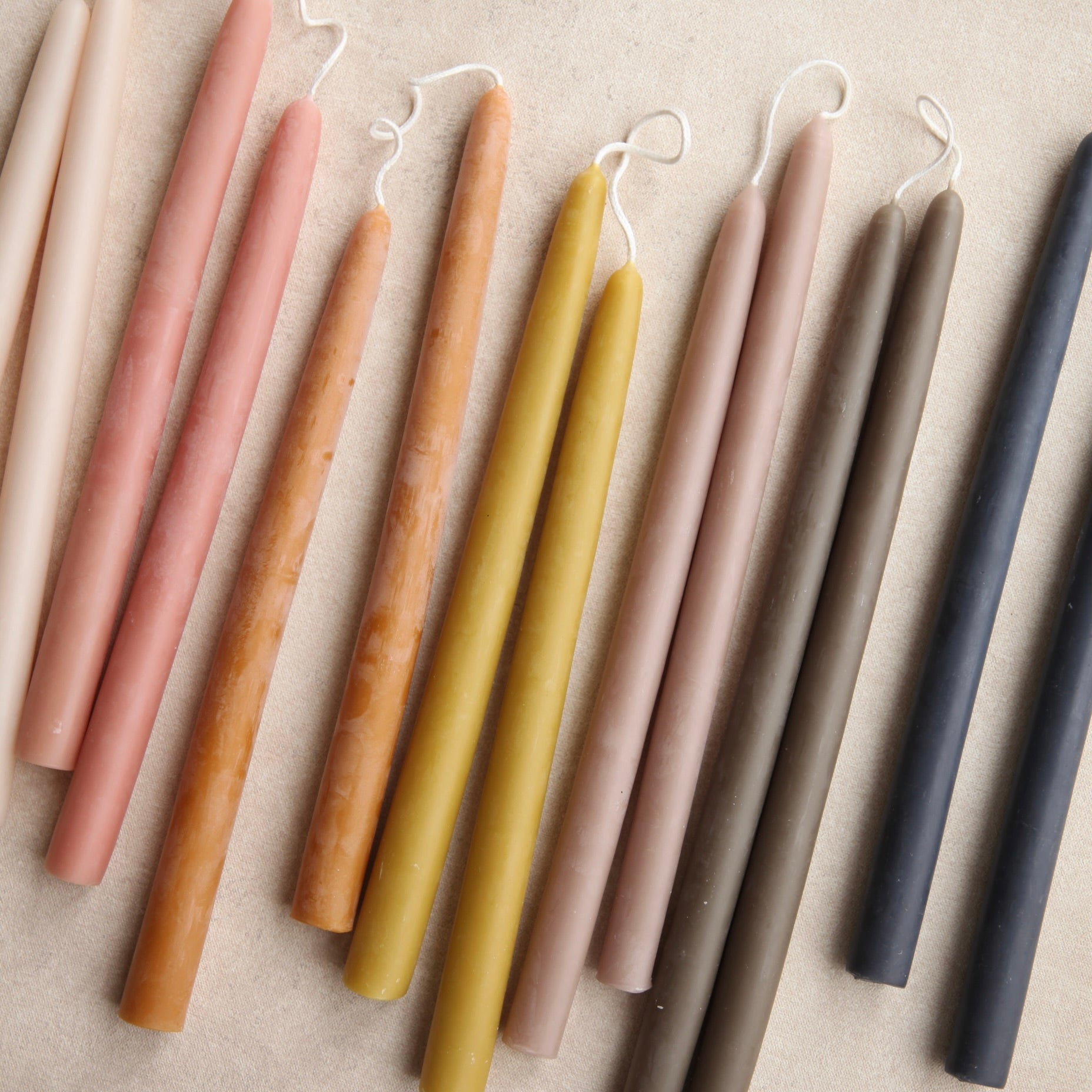 Beeswax 12" Handmade Taper Candles