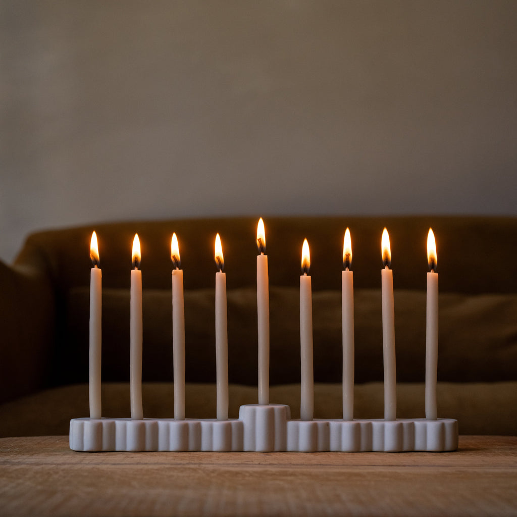 Fleur Menorah White _Hanukkah