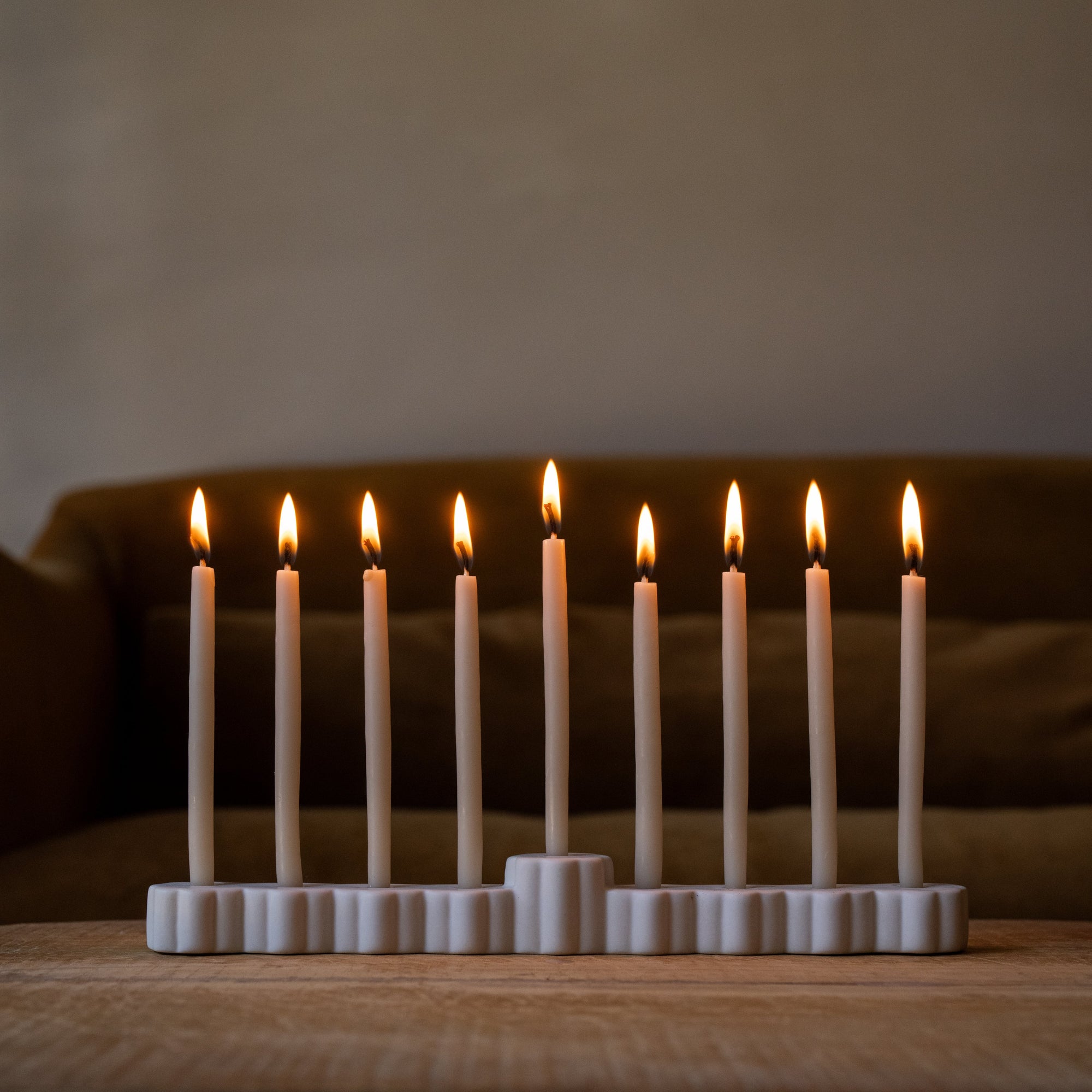 Fleur Menorah White _Hanukkah