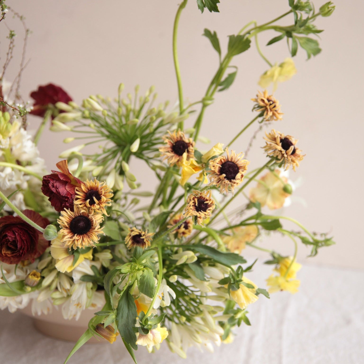 Floral Compote Vase Ceramic
