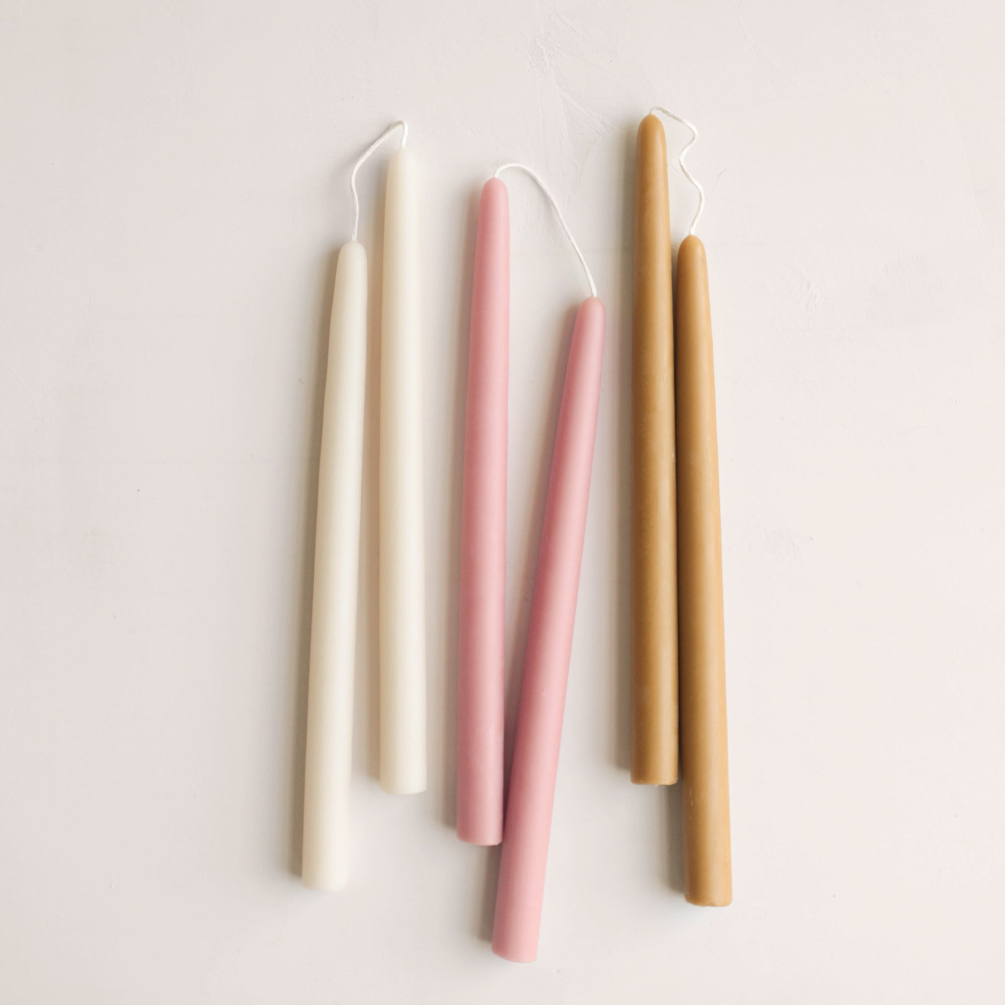 12" Handmade Beeswax Taper Candles