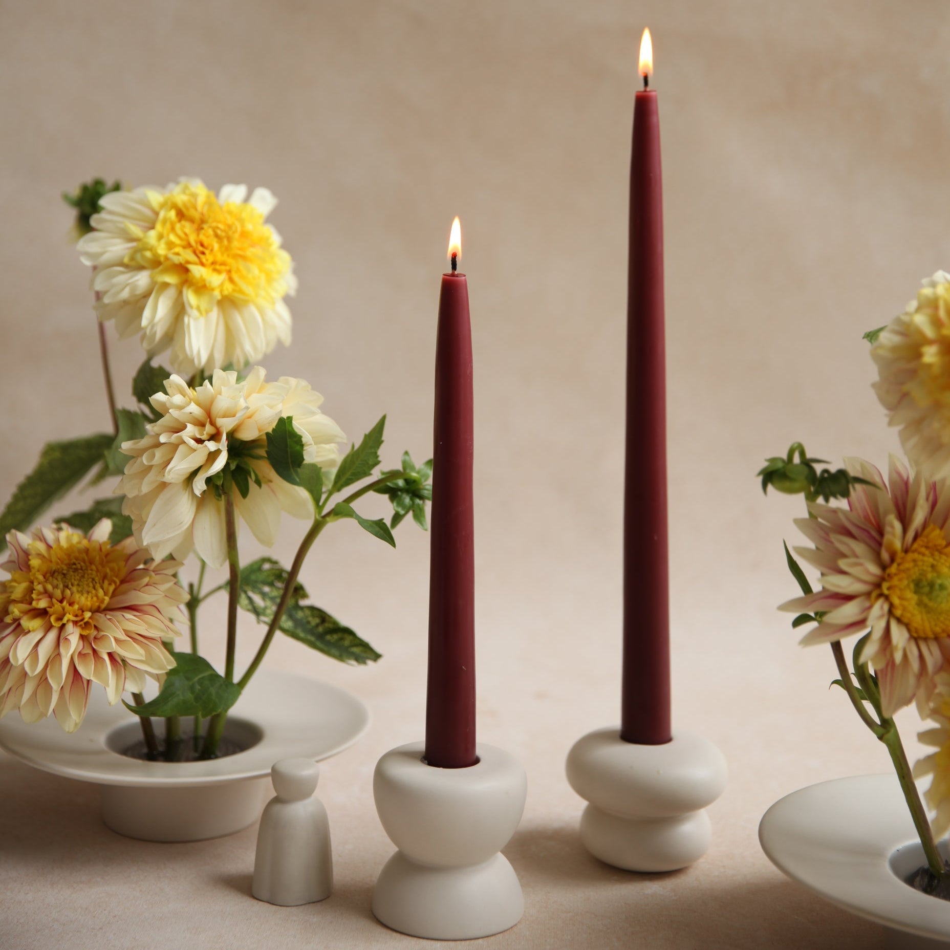 Original Dipped Taper Candles Garnet Red