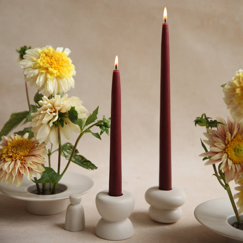 Original Dipped Taper Candles Garnet Red