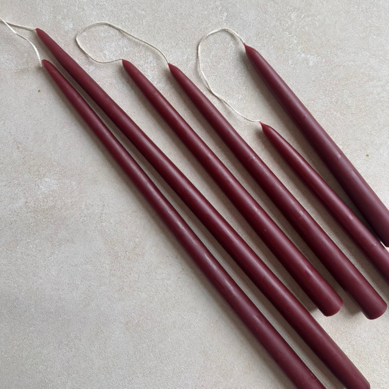 Original Dipped Taper Candles Garnet Red  18 inch