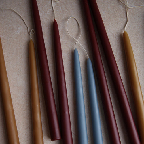 Original Dipped Taper Candles Garnet Red _Miel and Heron