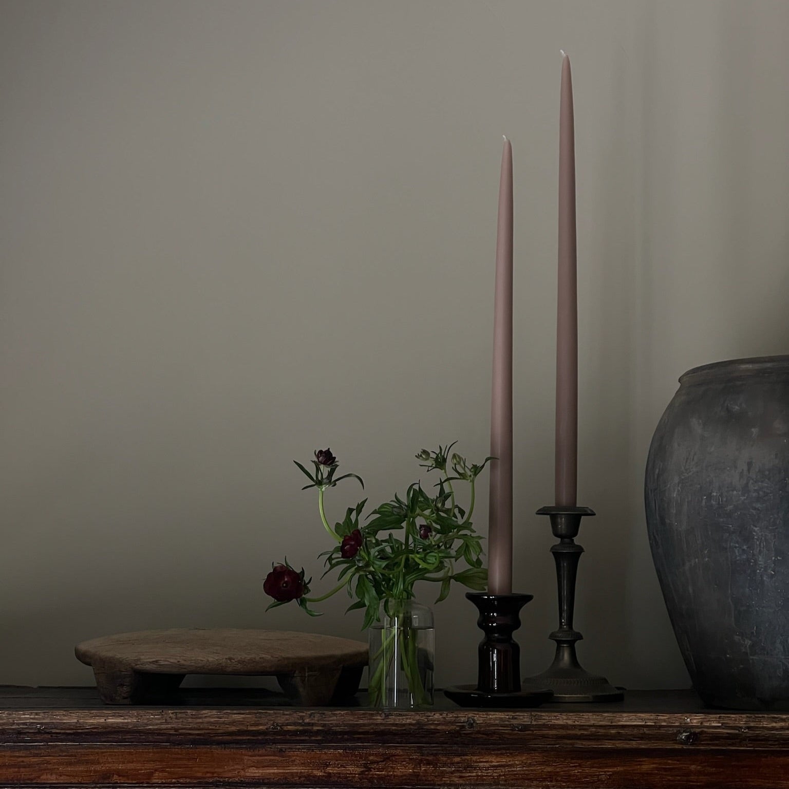 Original Dipped Taper Candles_The Floral Society Greige