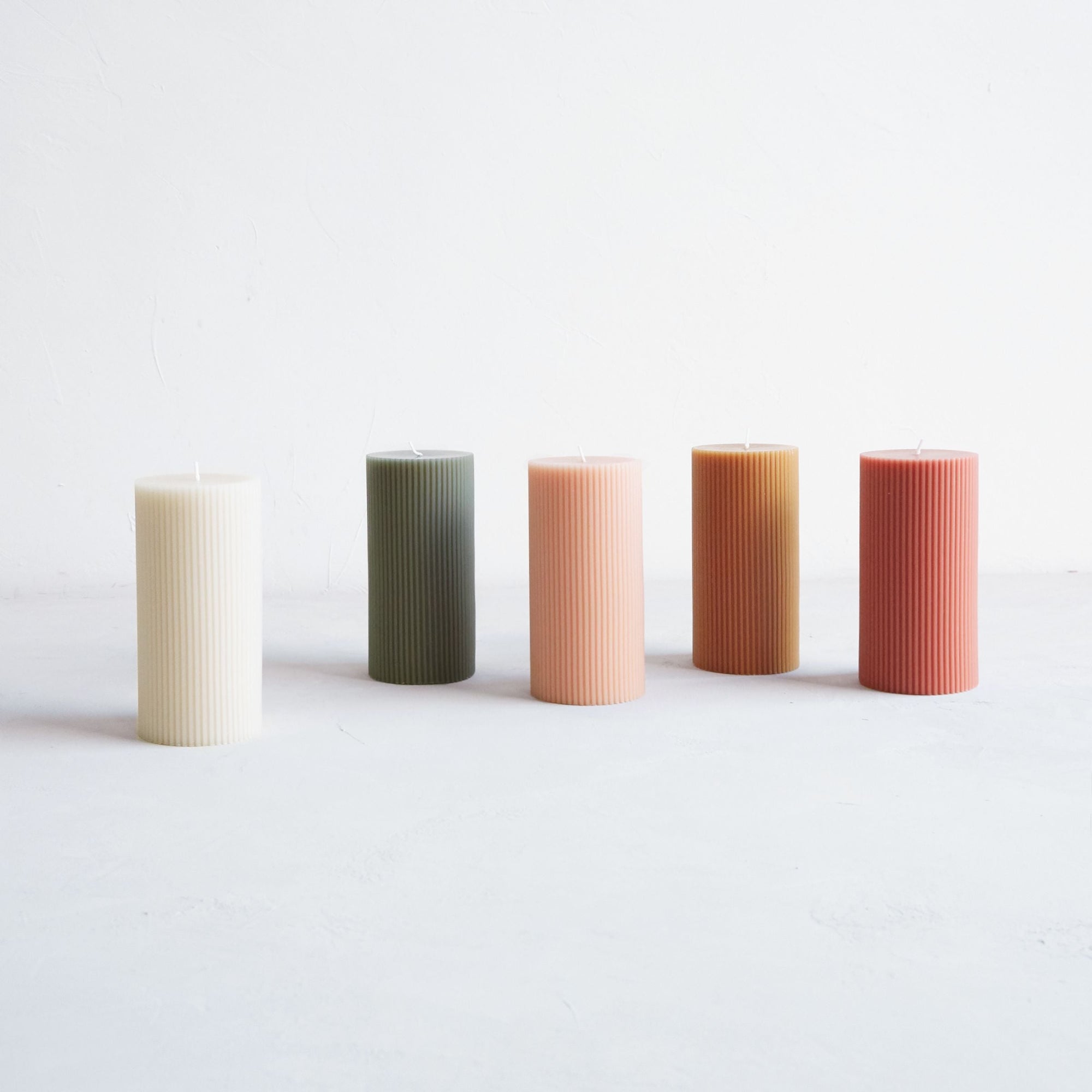 Fancy Ribbed Pillar Candles