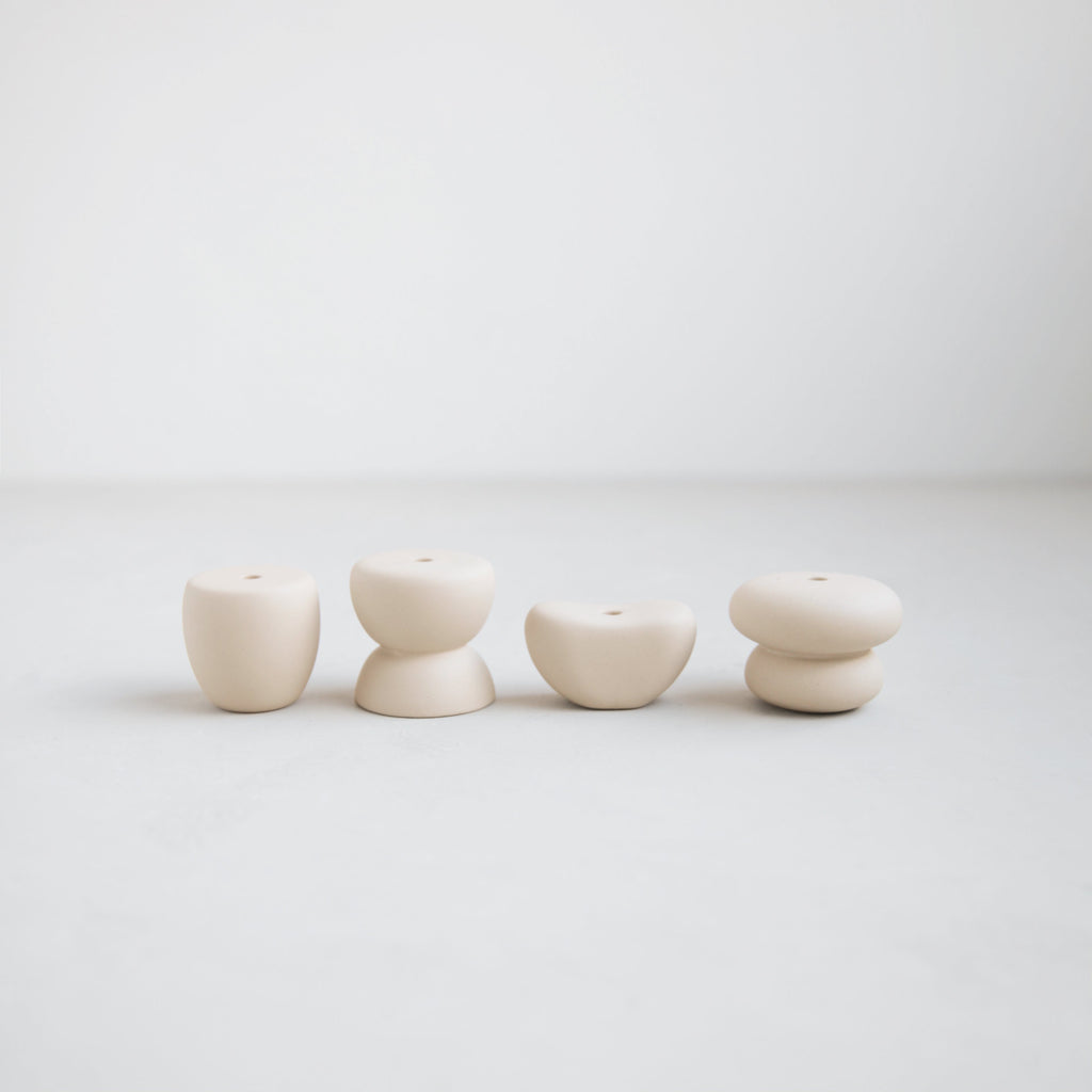Petite Long Stem Candle Holders, Sand