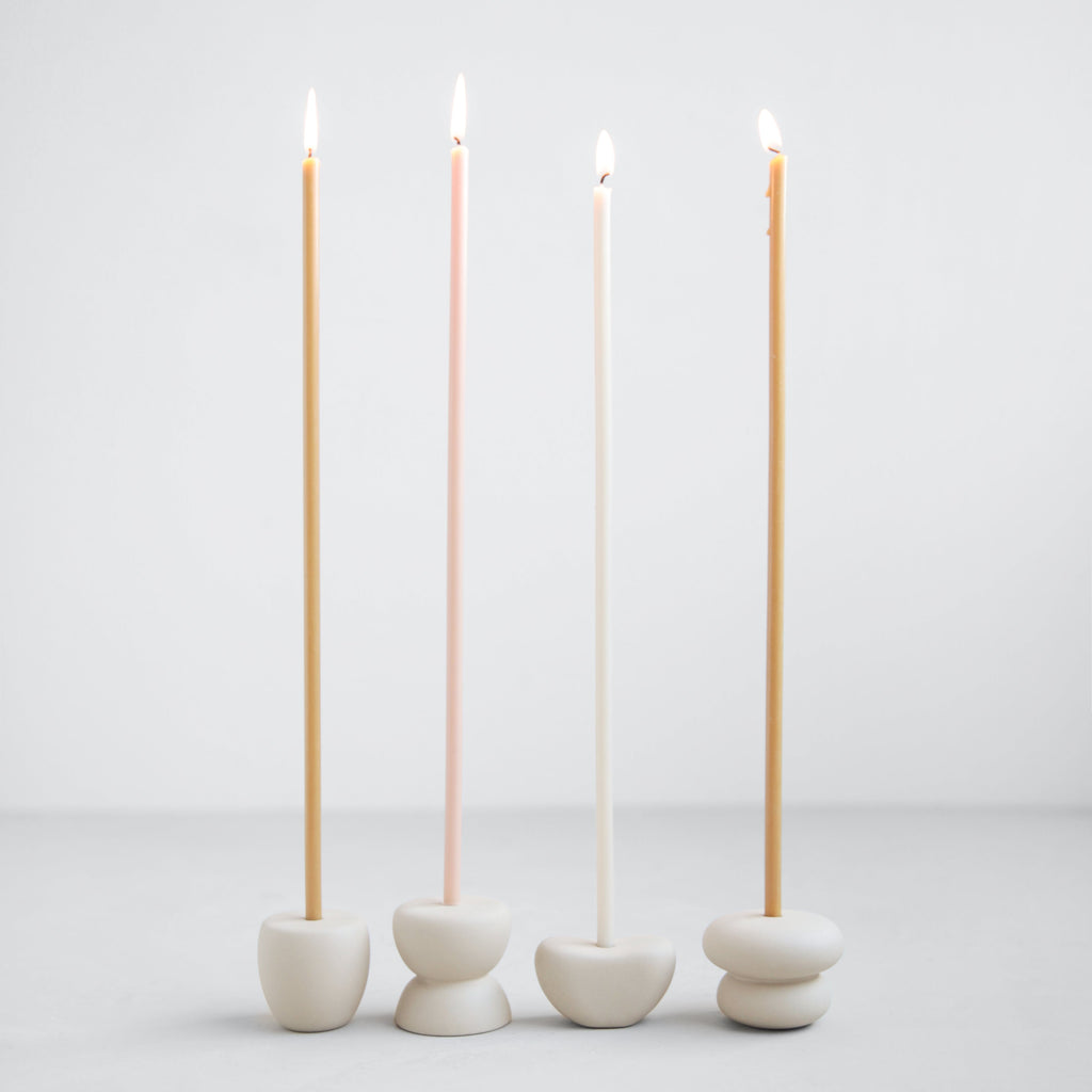 Petite Long Stem Candle Holders, Sand