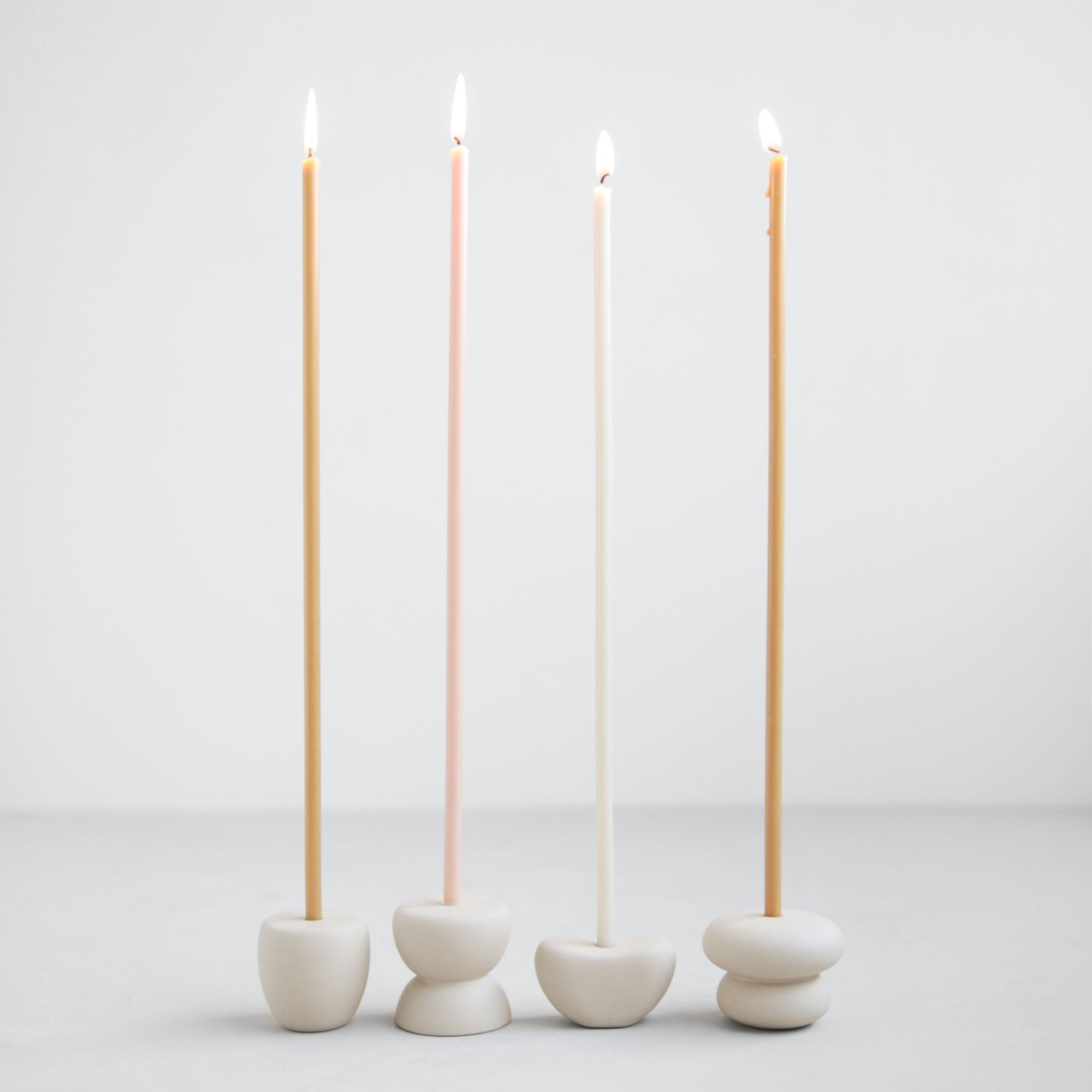 Petite Long Stem Candle Holders, Sand