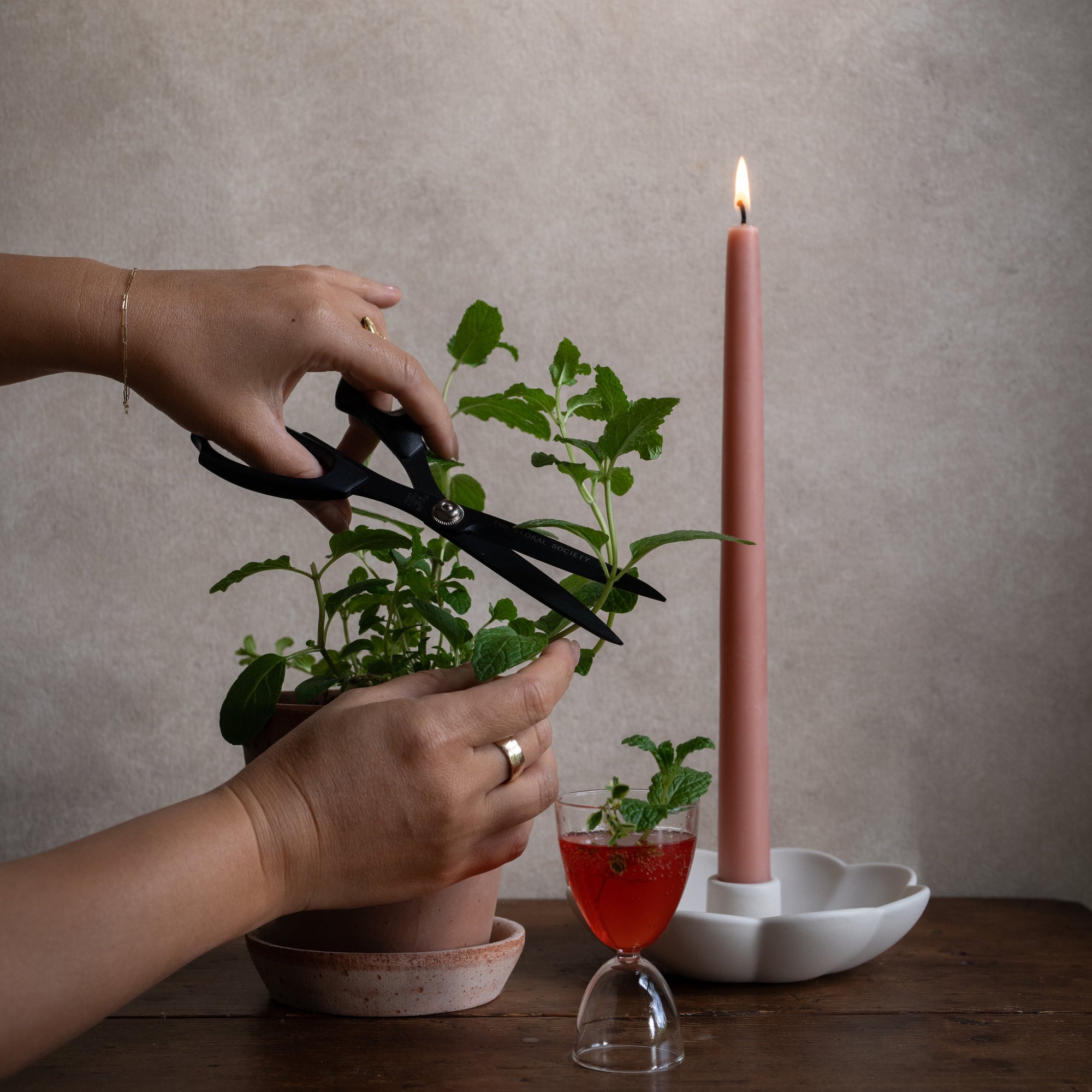 TFS Rose Dipped Taper Candle