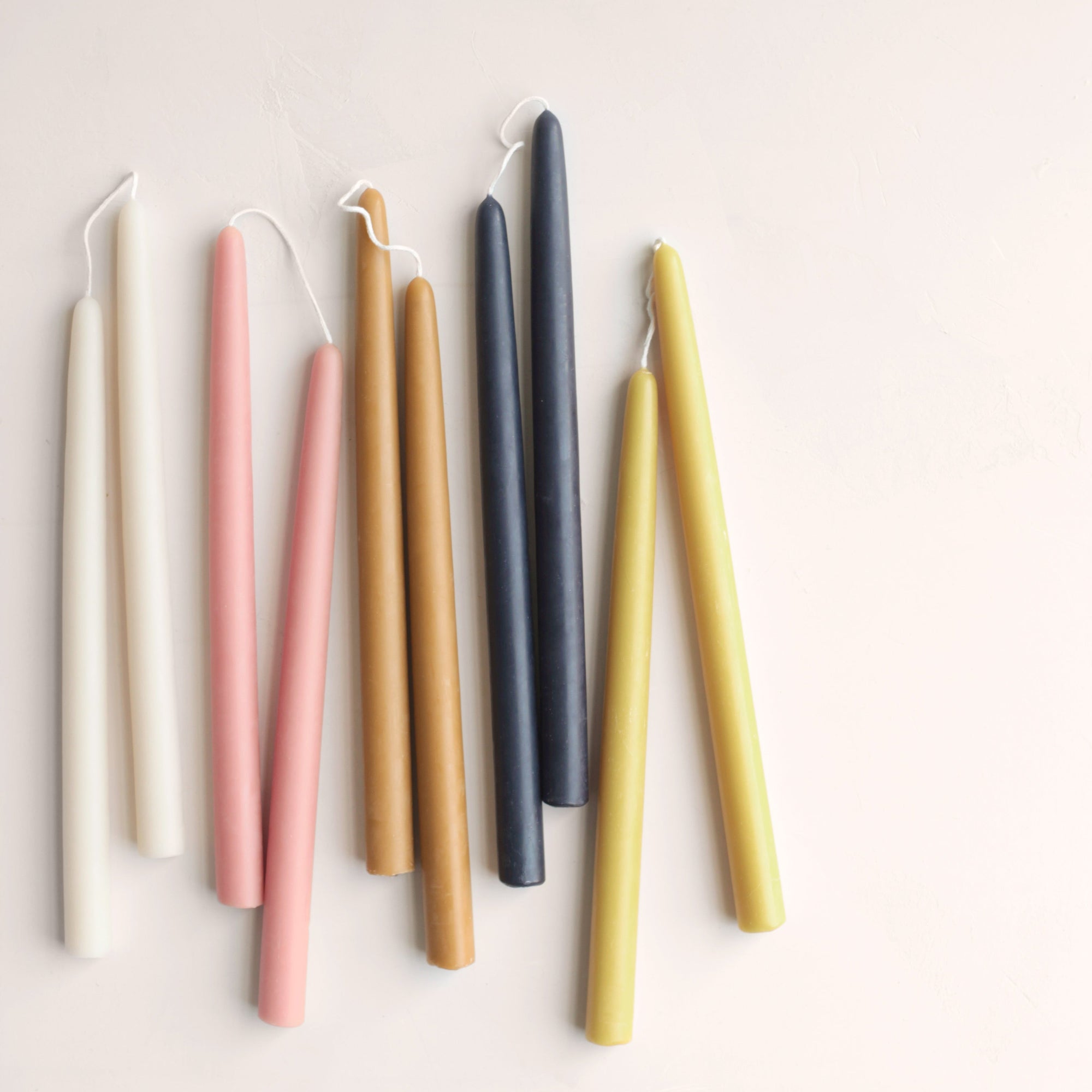 12" Handmade Beeswax Taper Candles