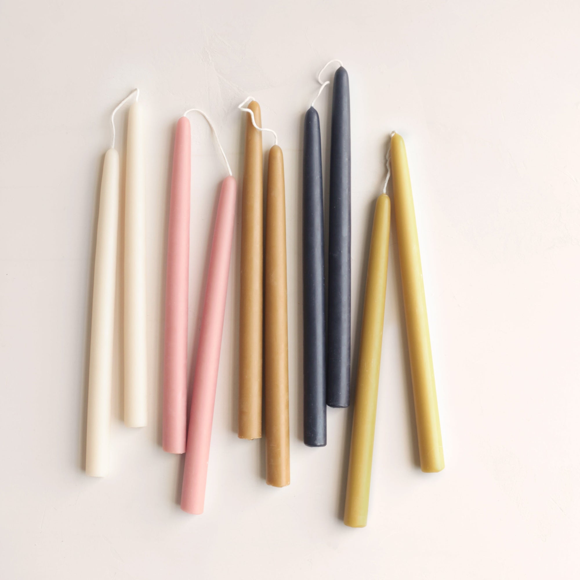 12" Handmade Beeswax Taper Candles