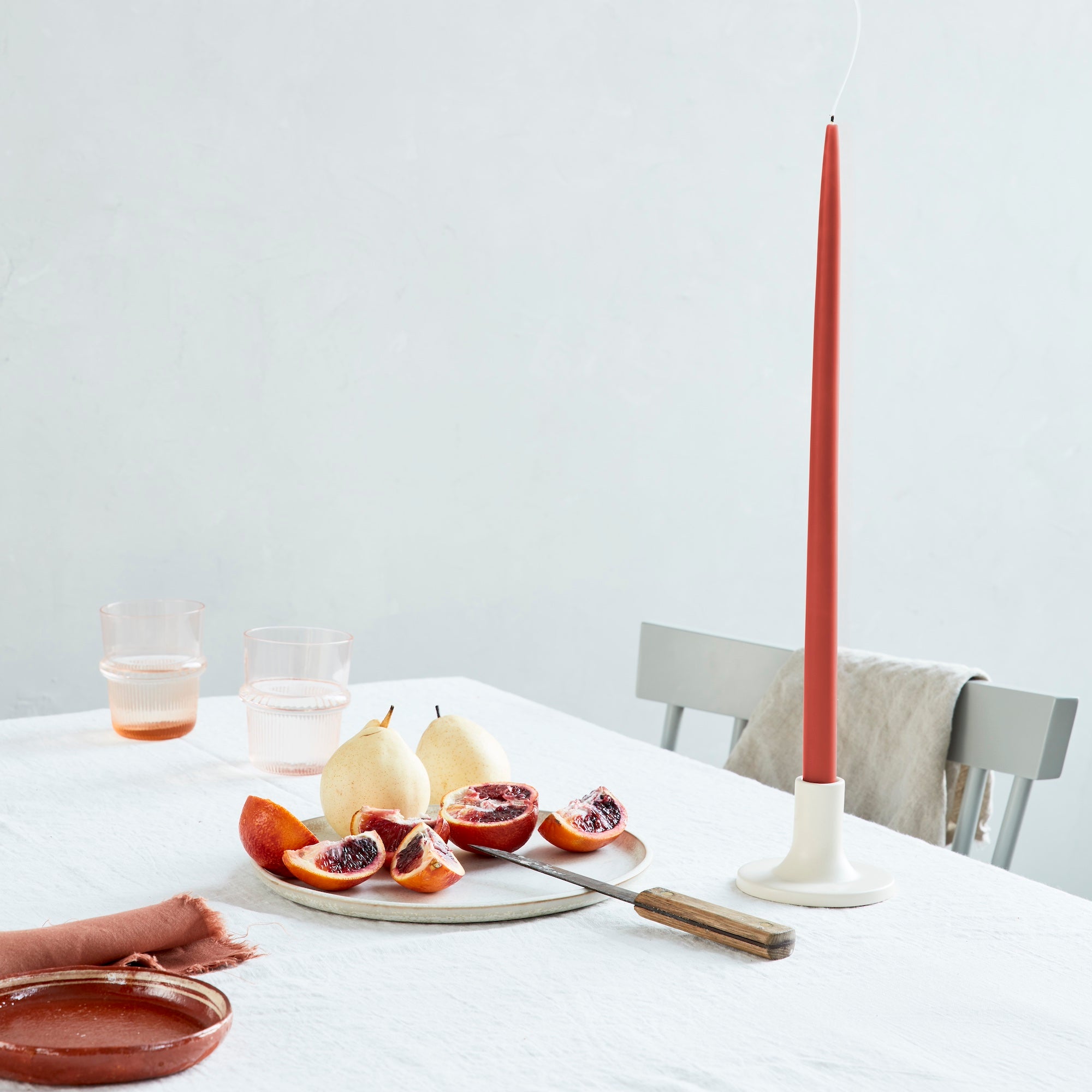 The Floral Society Ceramic Daily Taper holder_White