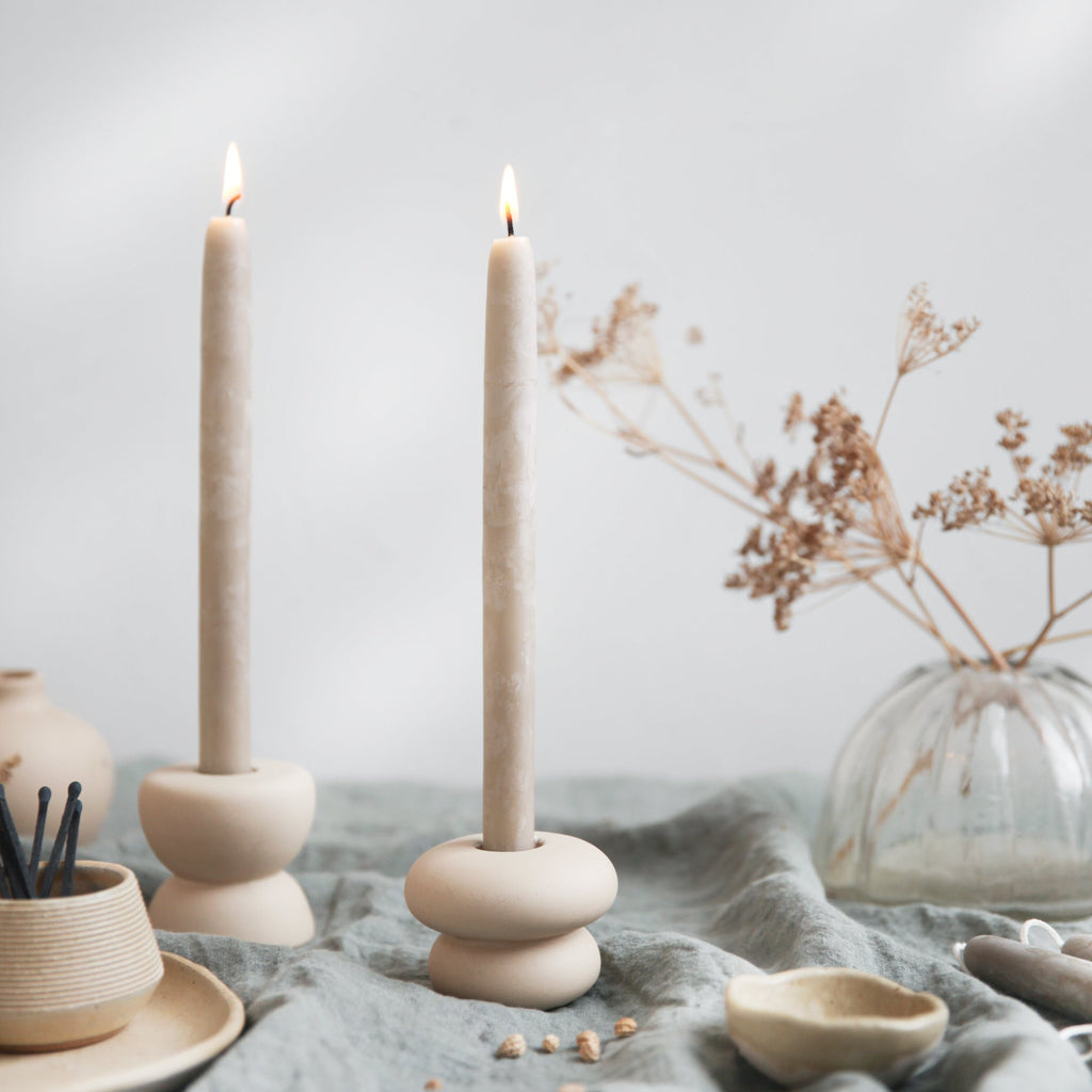 beeswax 9" dipped taper candles