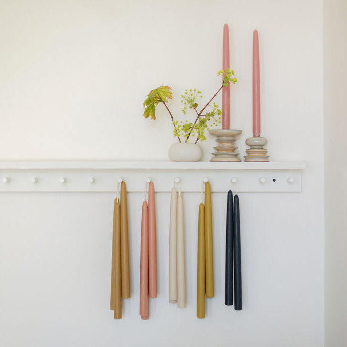 12" Handmade Beeswax Taper Candles
